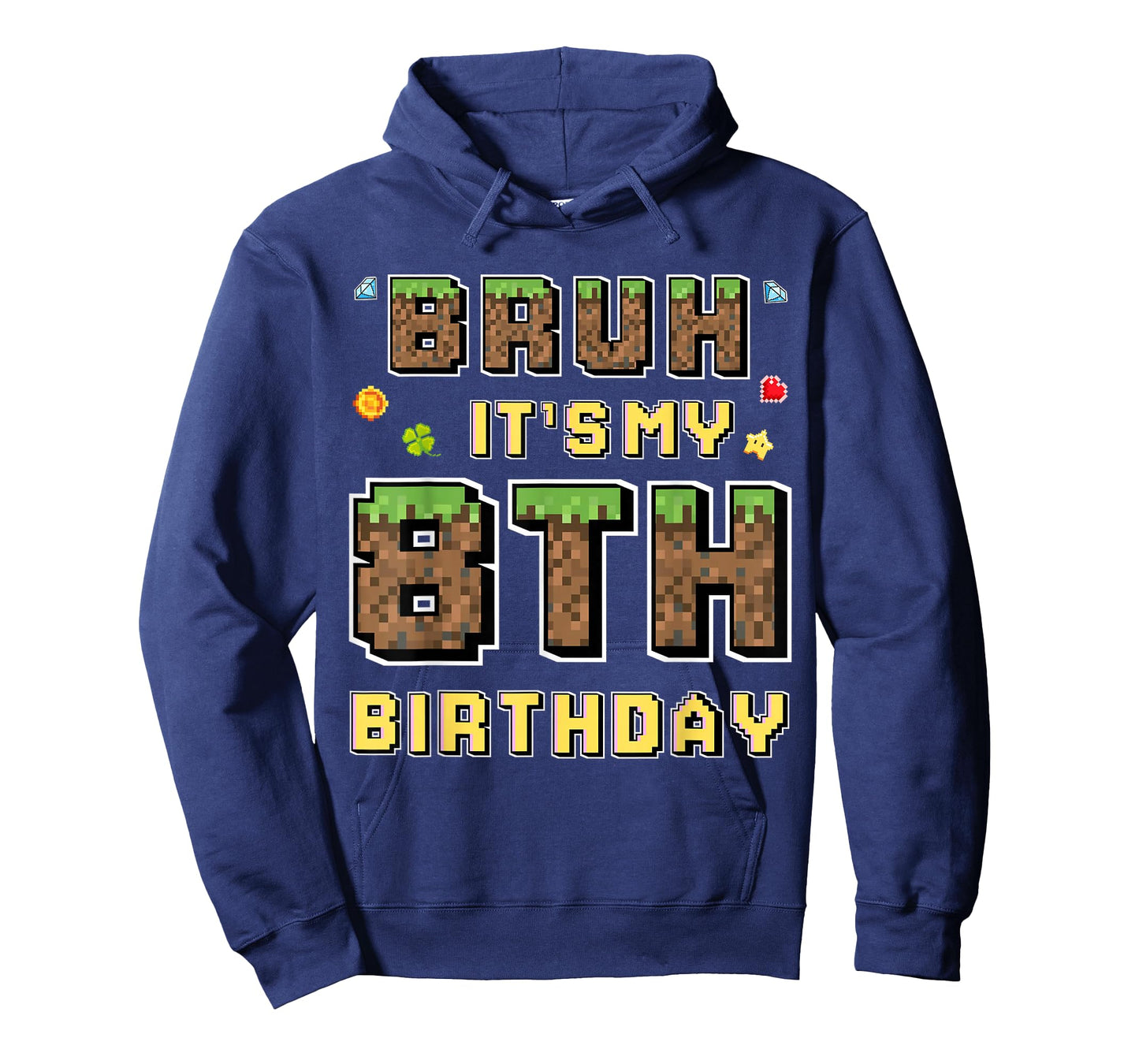 Bruh It's My 8th Birthday 8 Years Bday Gamer Pixel Boy Kids T-Shirt