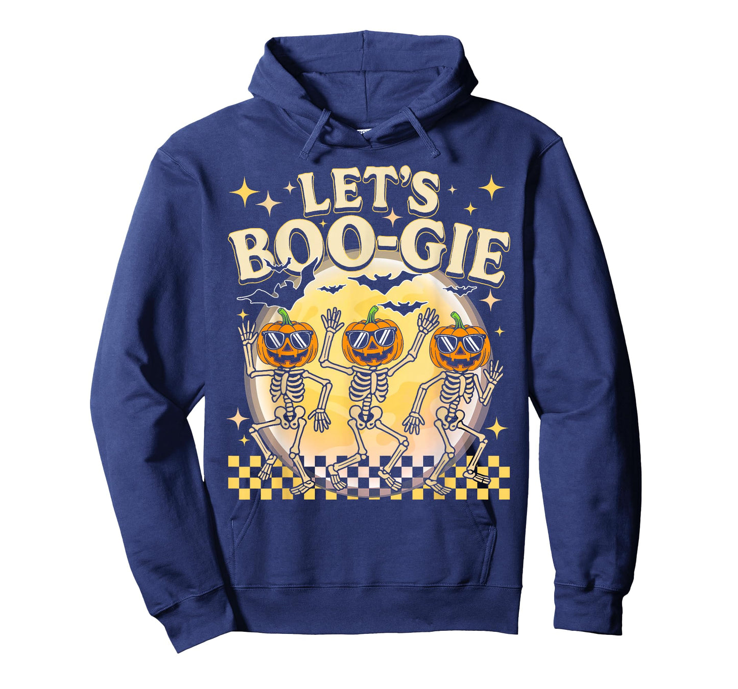 Lets Boo gie Pumpkin Skeleton Retro Halloween Costume T-Shirt