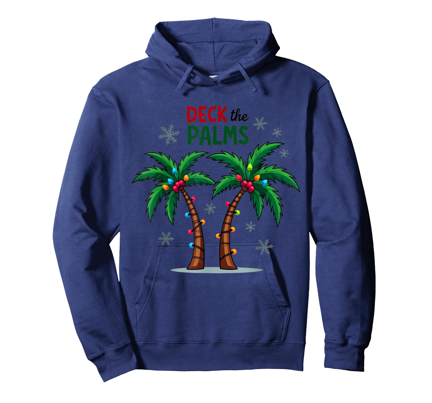 Deck The Palms Tropical Hawaii Christmas Palm Tree Lights T-Shirt