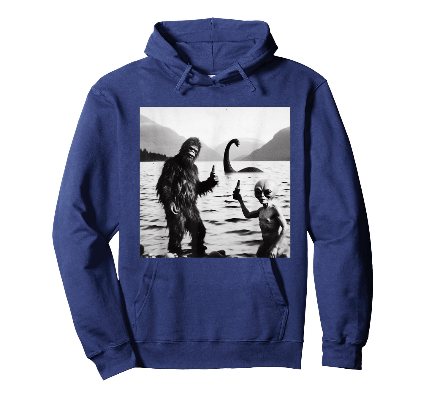 Funny Bigfoot Alien Loch Ness Monster Lake Gathering Novelty T-Shirt