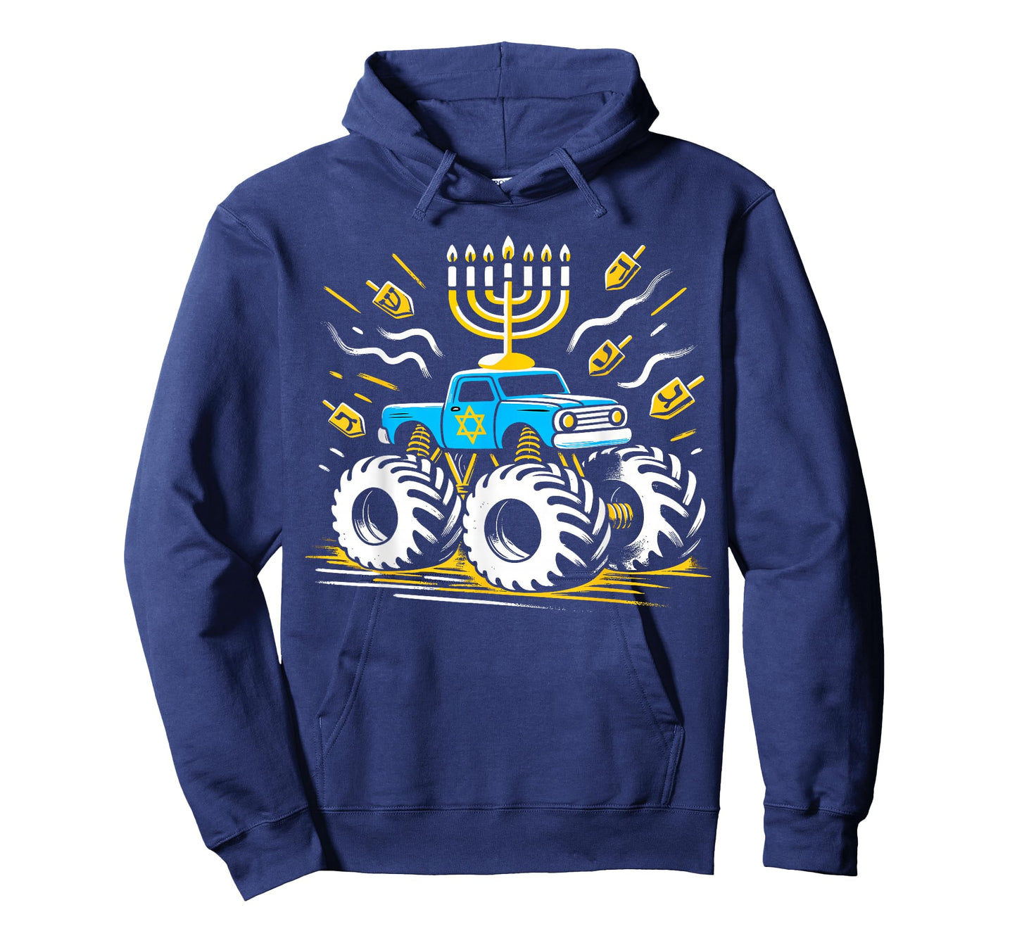 Monster Truck Menorah Dreidel Toddler Boys Hanukkah T-Shirt