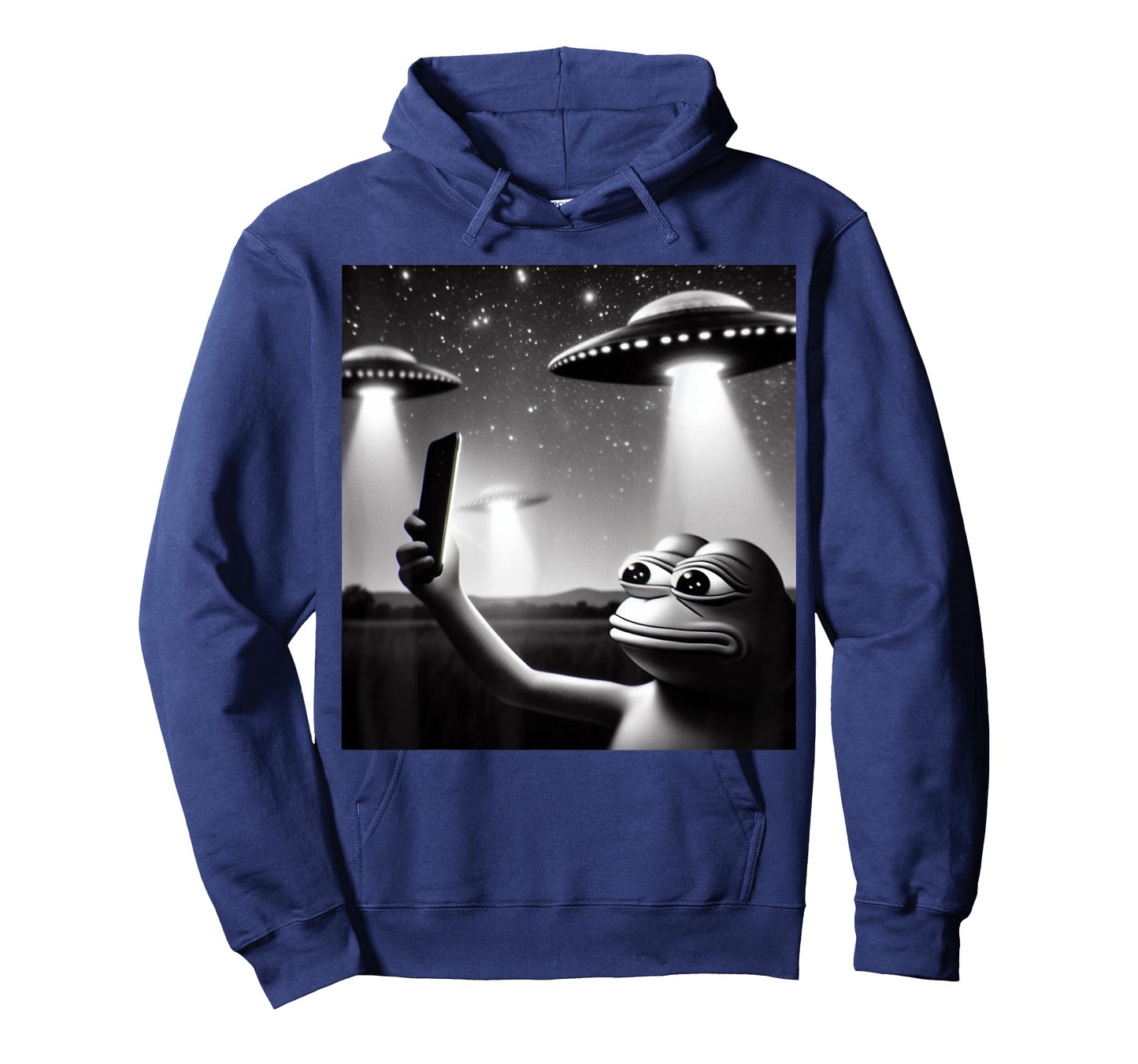 Frog Selfie with UFO Meme For Pet and Space Lovers Funny T-Shirt