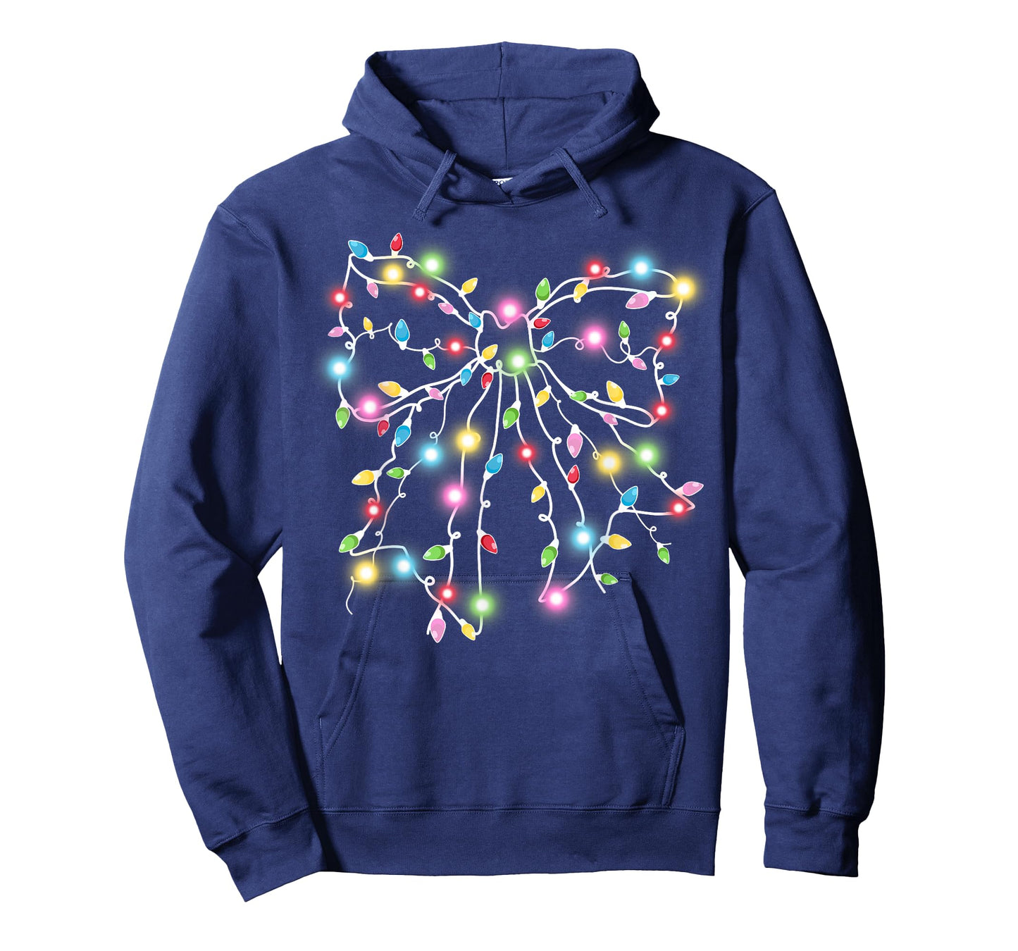 Colorful Christmas Lights Coquette Bow Holiday Women Girls T-Shirt