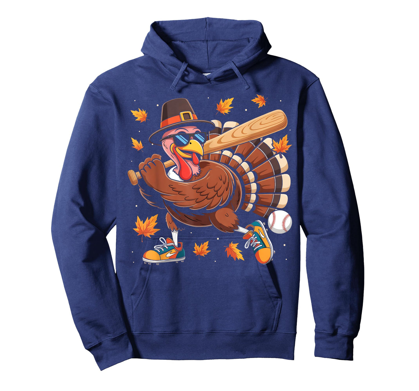 Funny Turkey Baseball Game Day Thanksgiving Men Boy Kids T-Shirt