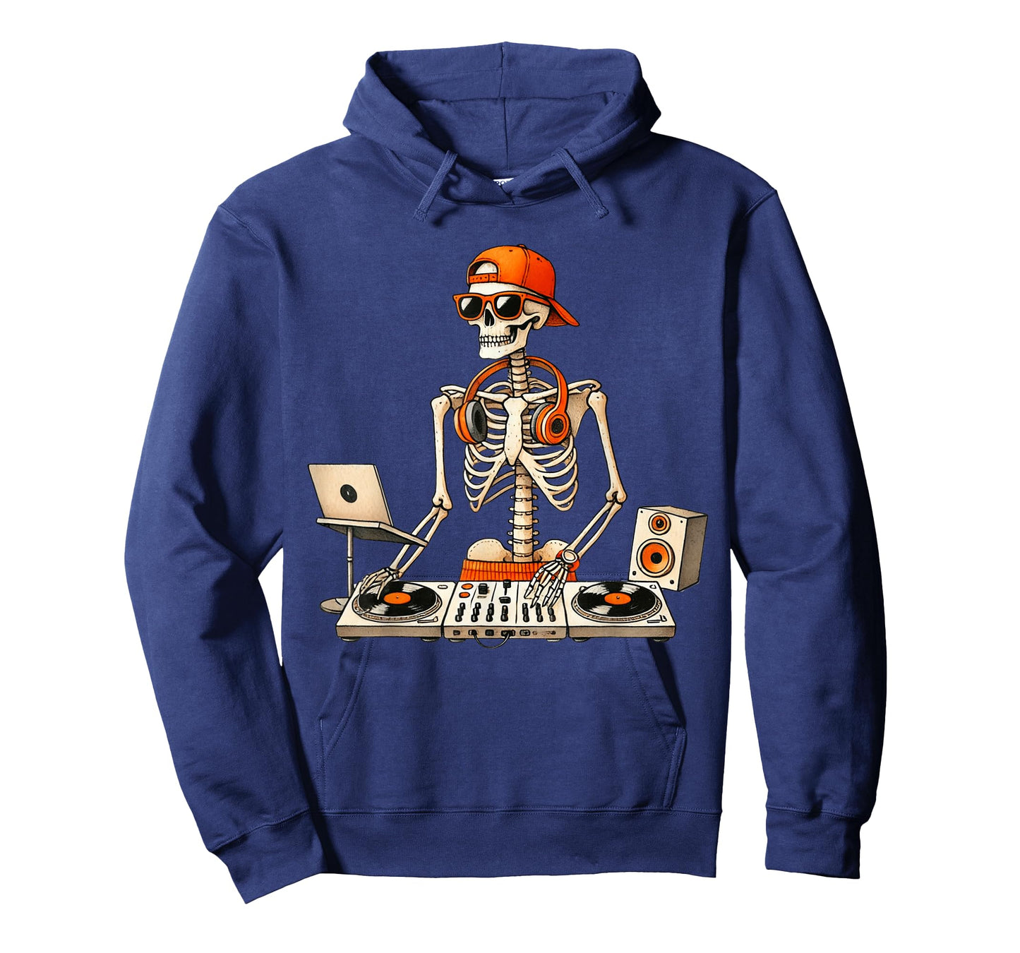 Skeleton DJ Halloween Costume Turntable Music Funny Men Boys T-Shirt
