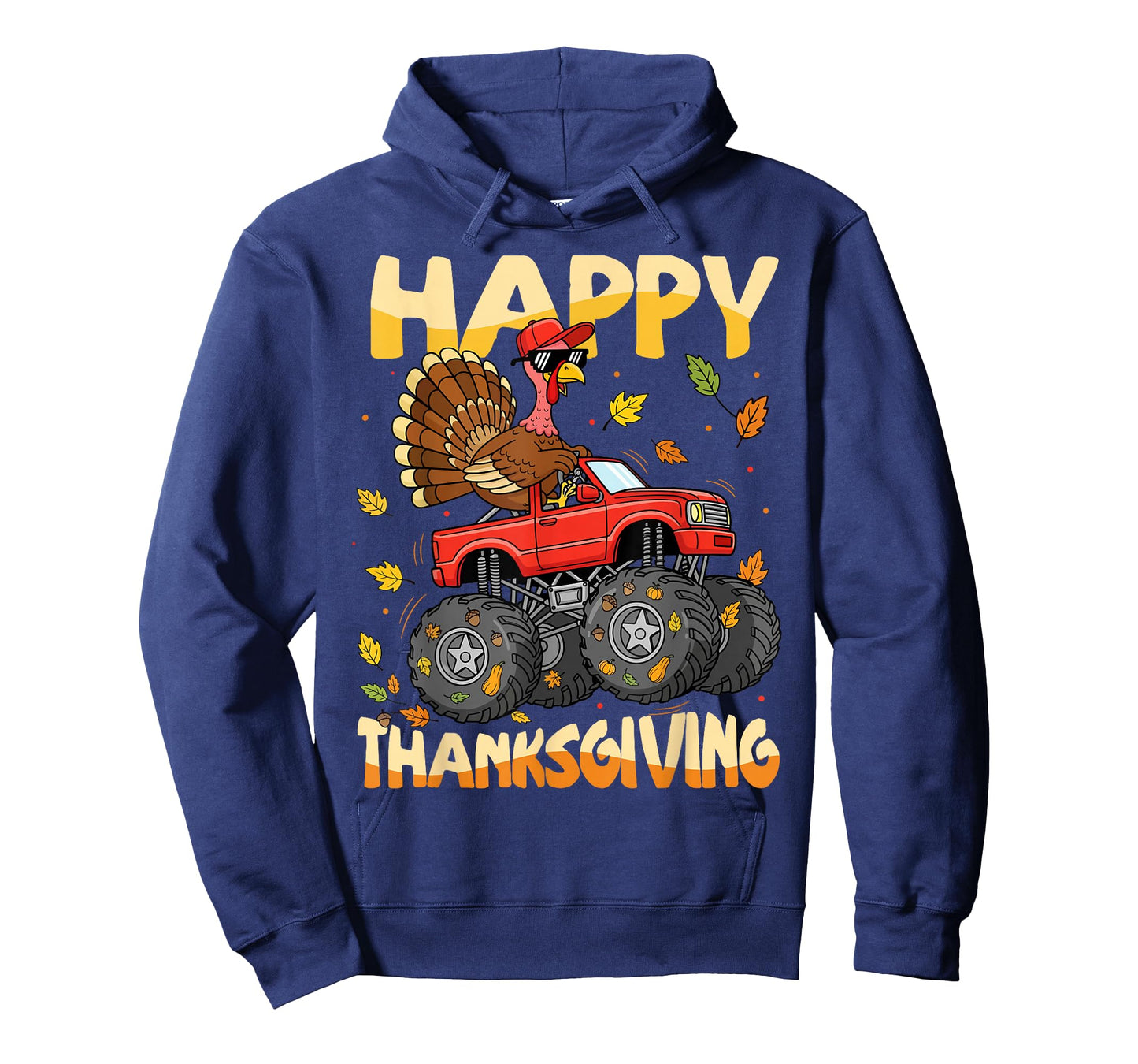 Turkey Monster Truck Thanksgiving Boys Kids Toddlers Youth T-Shirt
