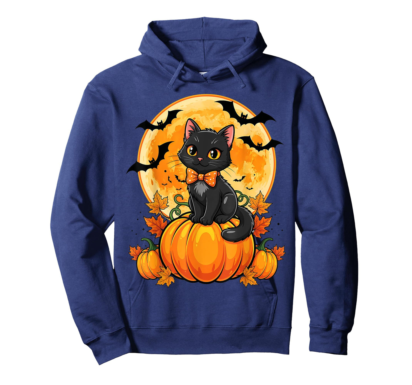 Retro Black Cat Pumpkin Halloween Costume Fall Autumn Season T-Shirt