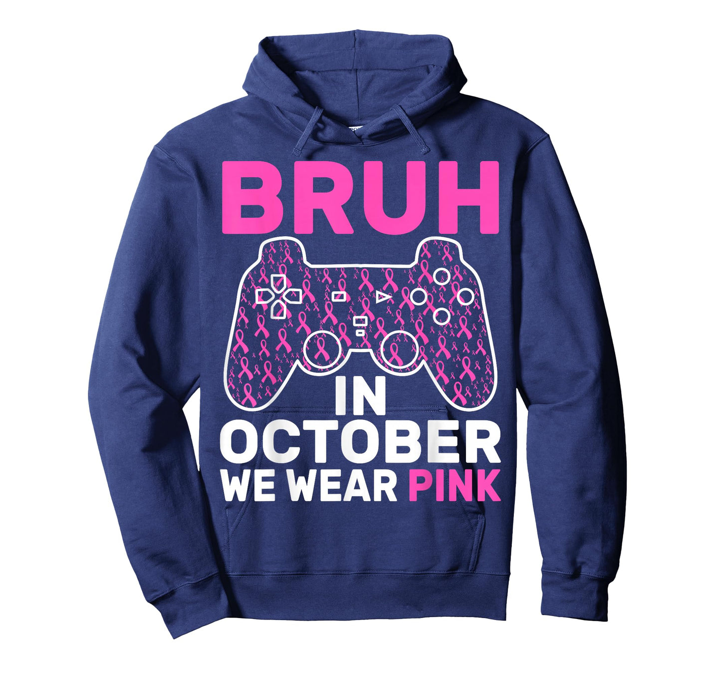 Bruh in October Wear Pink Breast Cancer Awareness Kids Boys T-Shirt