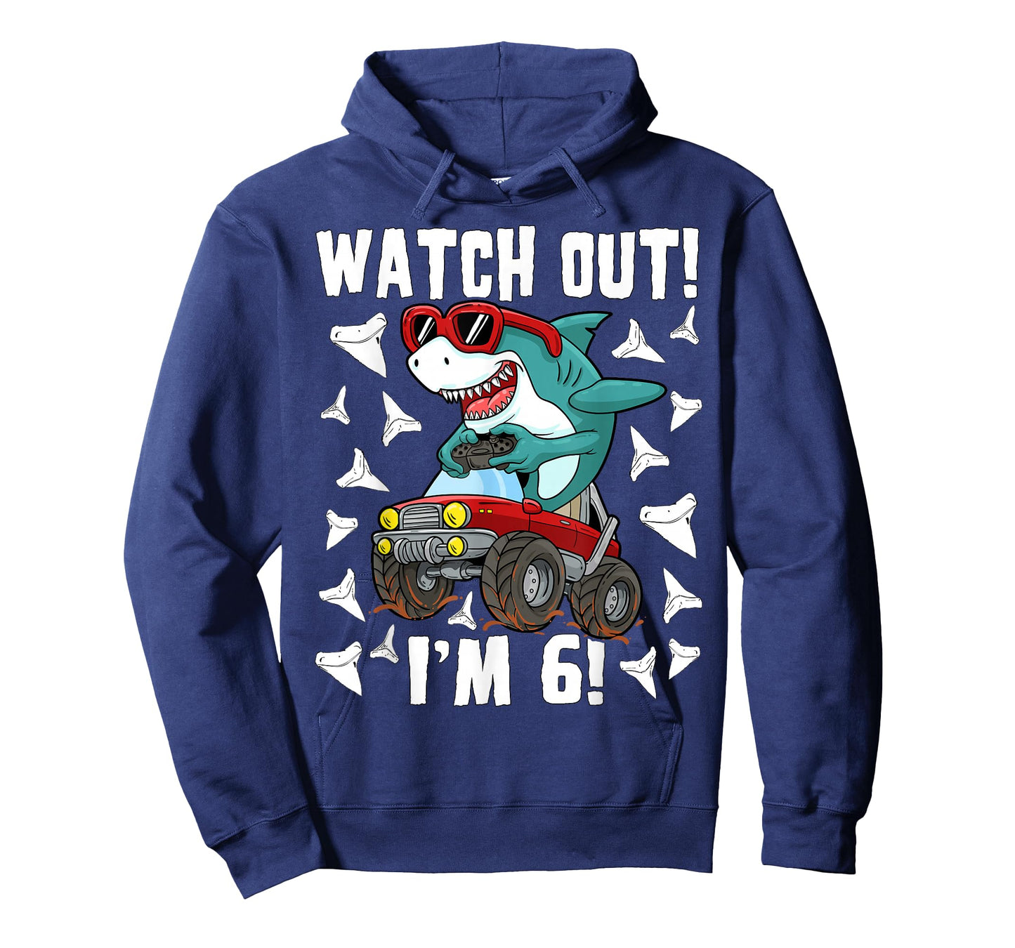 6 Years Old 6th Birthday Shark Boy Girl Monster Truck Gamer T-Shirt