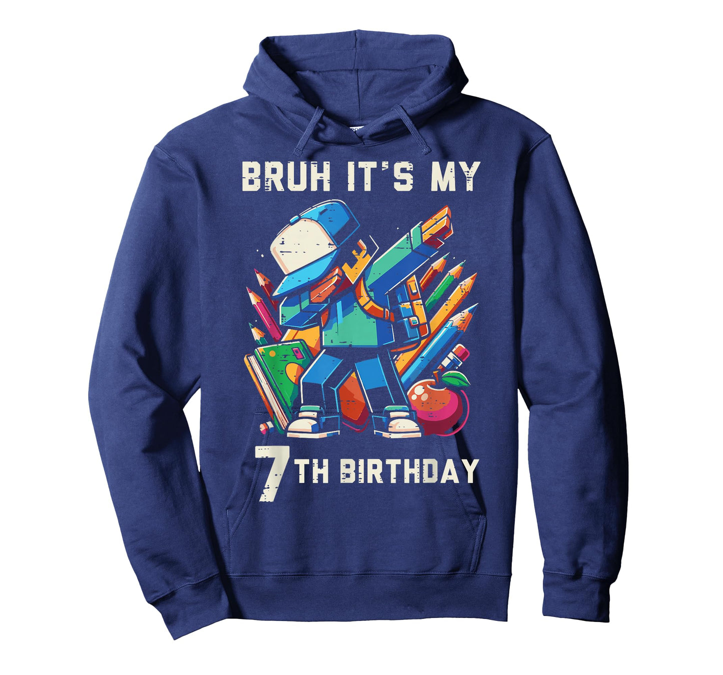 Bruh Its My 7th Birthday Pixel Dab 7 Bday Gamer Boys Kids T-Shirt