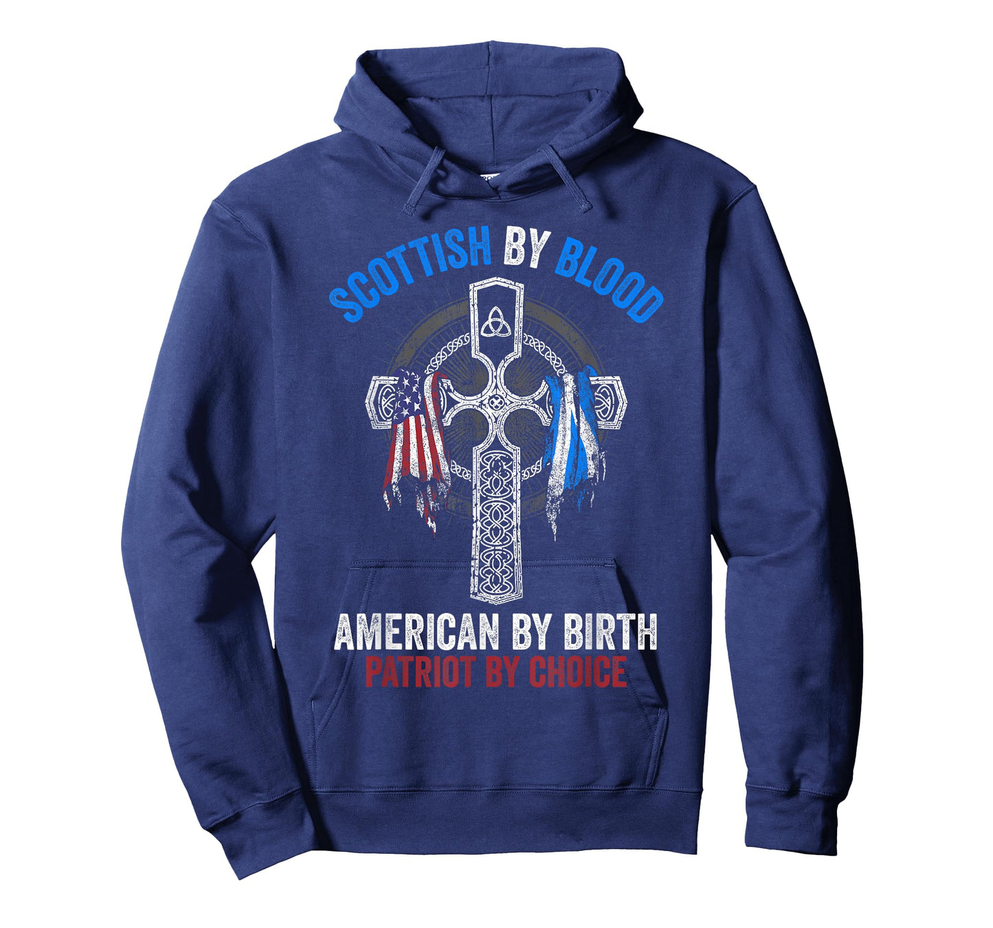 Scottish By Blood American By Birth Cross Flag T-Shirt