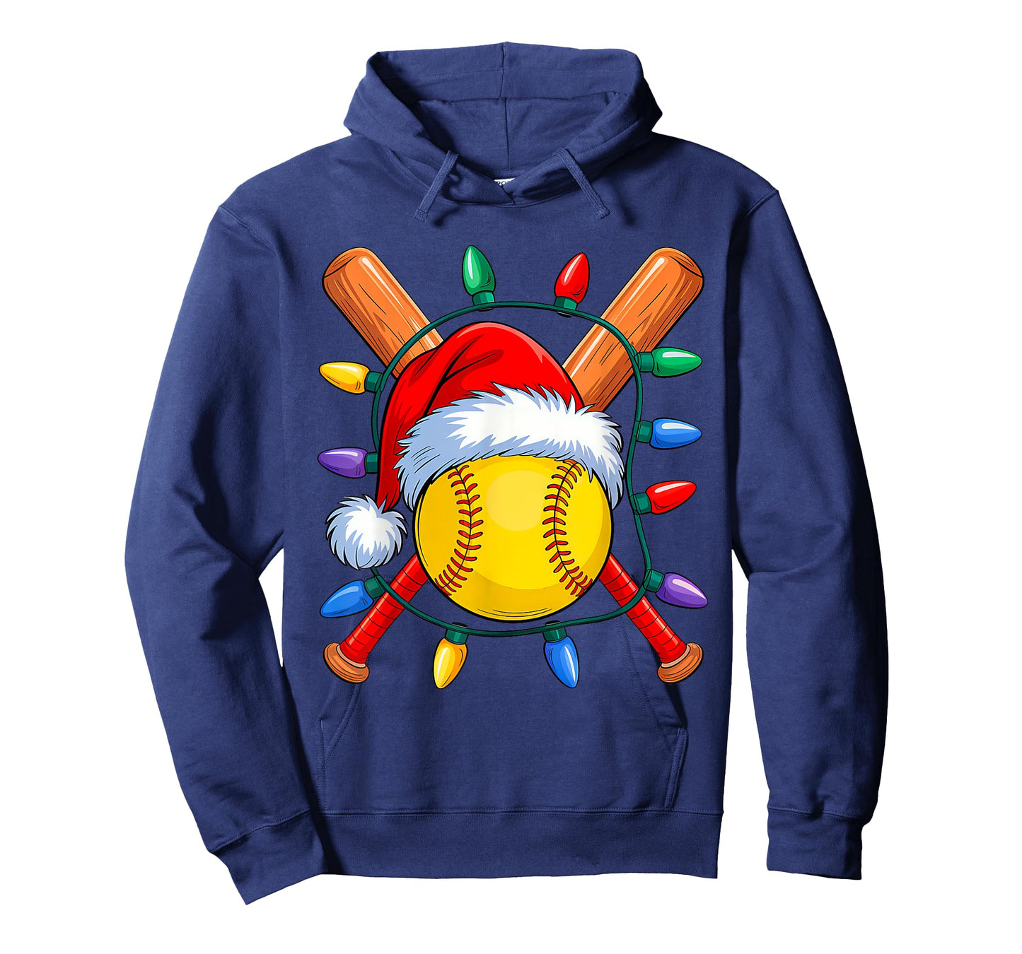 Christmas Softball Xmas Santa Sports Hat Mens Womens Kids T-Shirt
