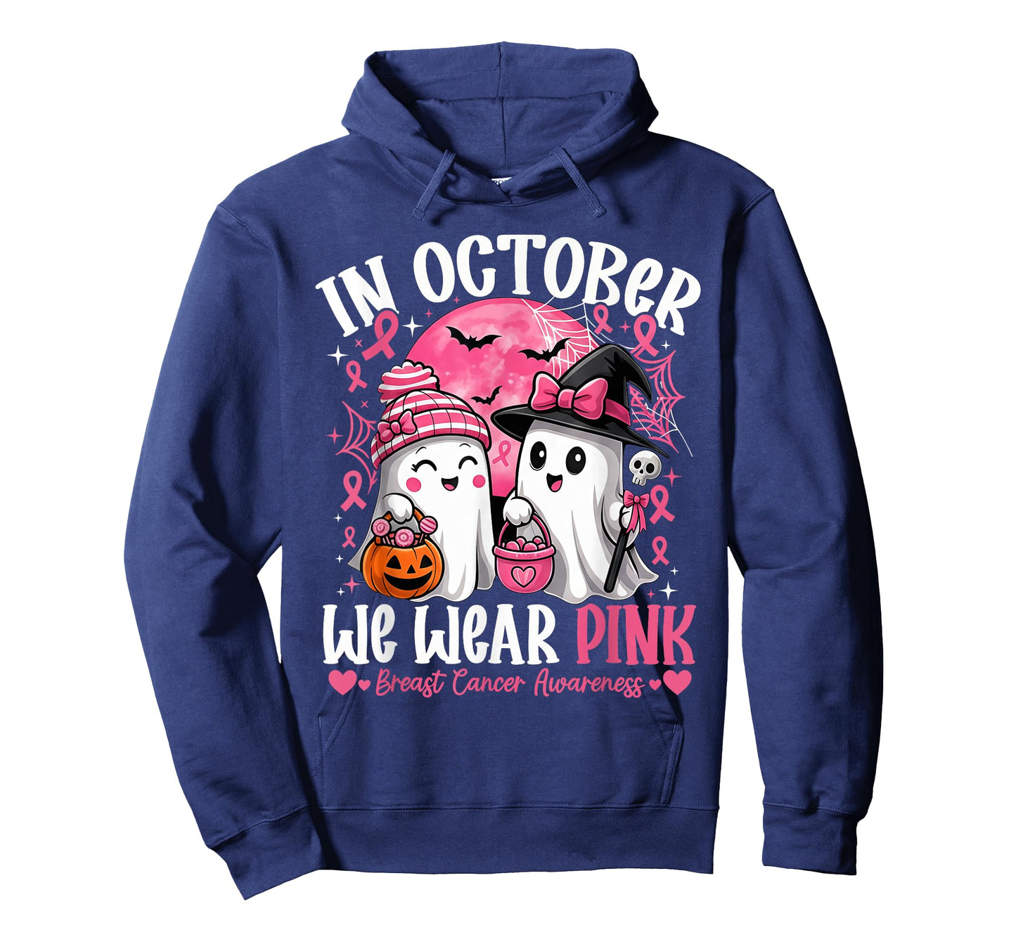 in October We Wear Pink Shirt Ghost Breast Cancer Awareness T-Shirt