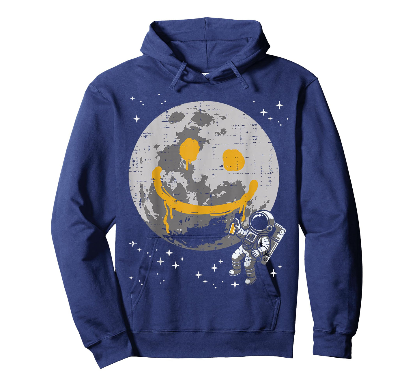 Astronaut Spray Paint Moon Smile Face Space Kids Women Men T-Shirt