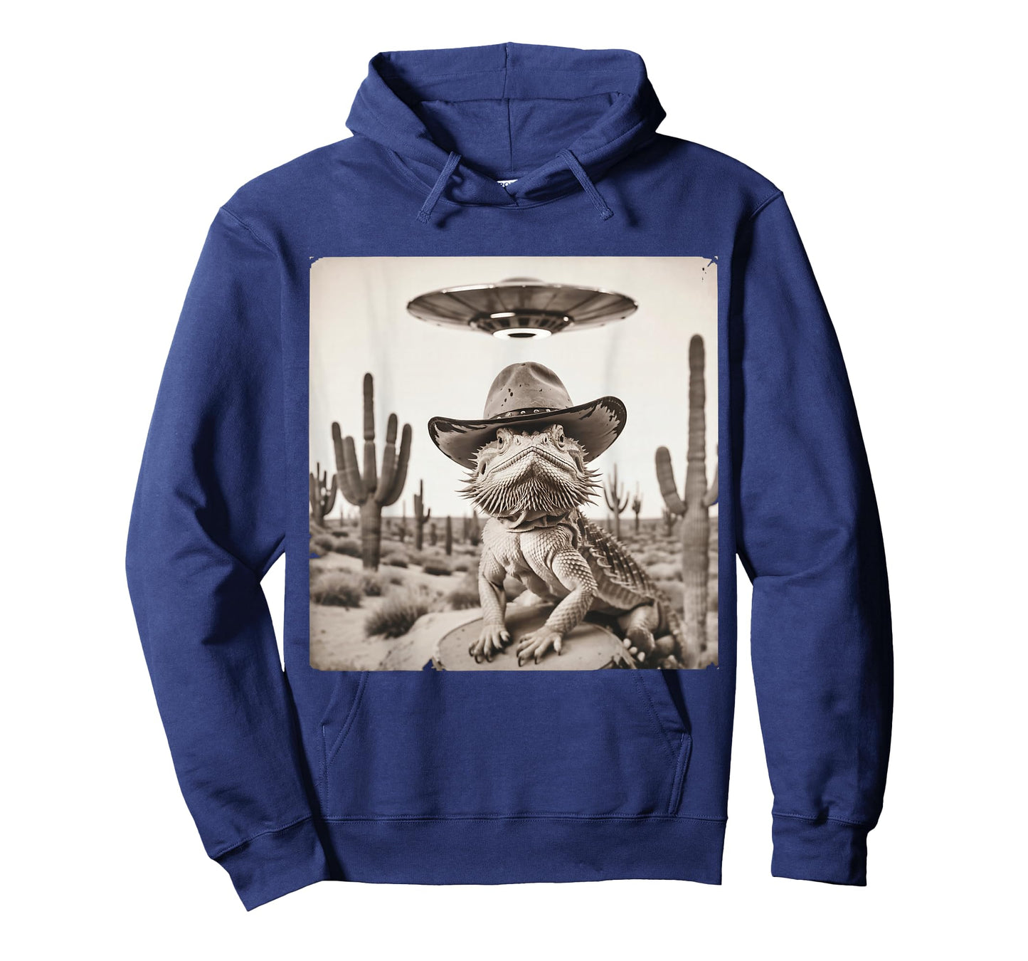 Cowboy Bearded Dragon Selfie Alien UFO Funny Lizard Men Kids T-Shirt