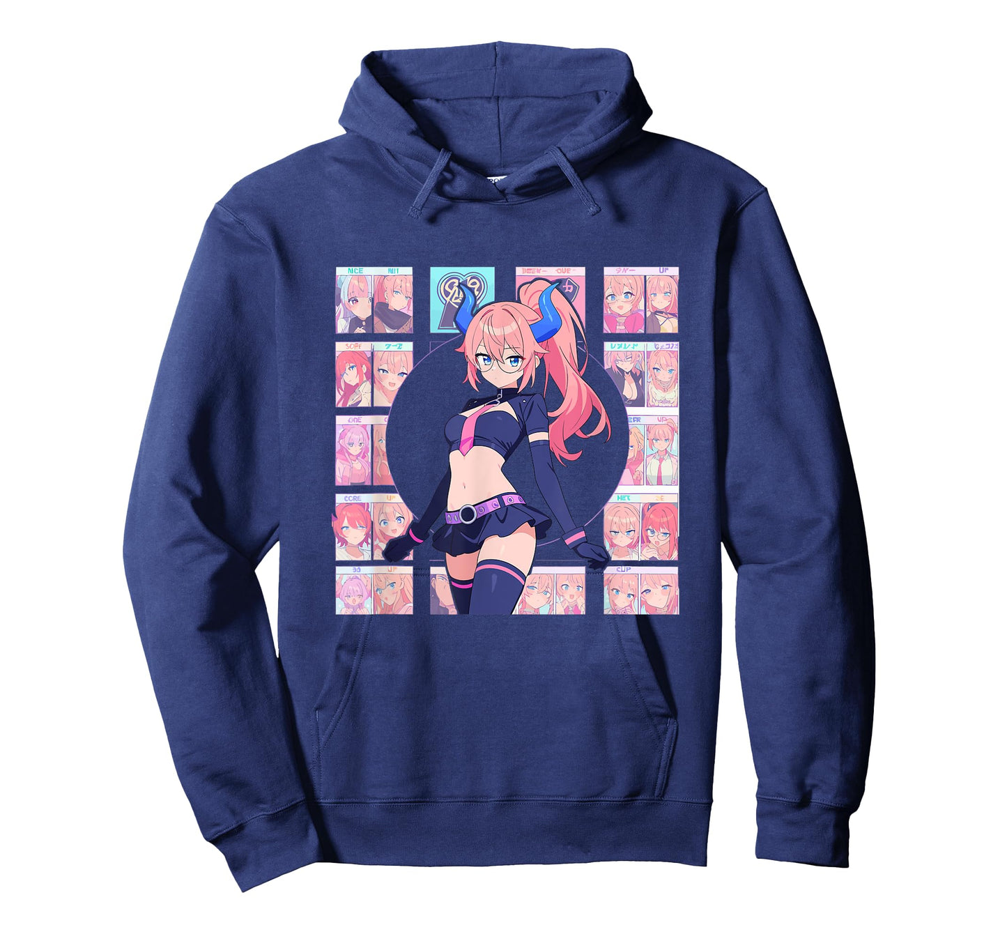Waifu Sexy Anime Girl Horns Mini Skirt Japanese Retro Art T-Shirt