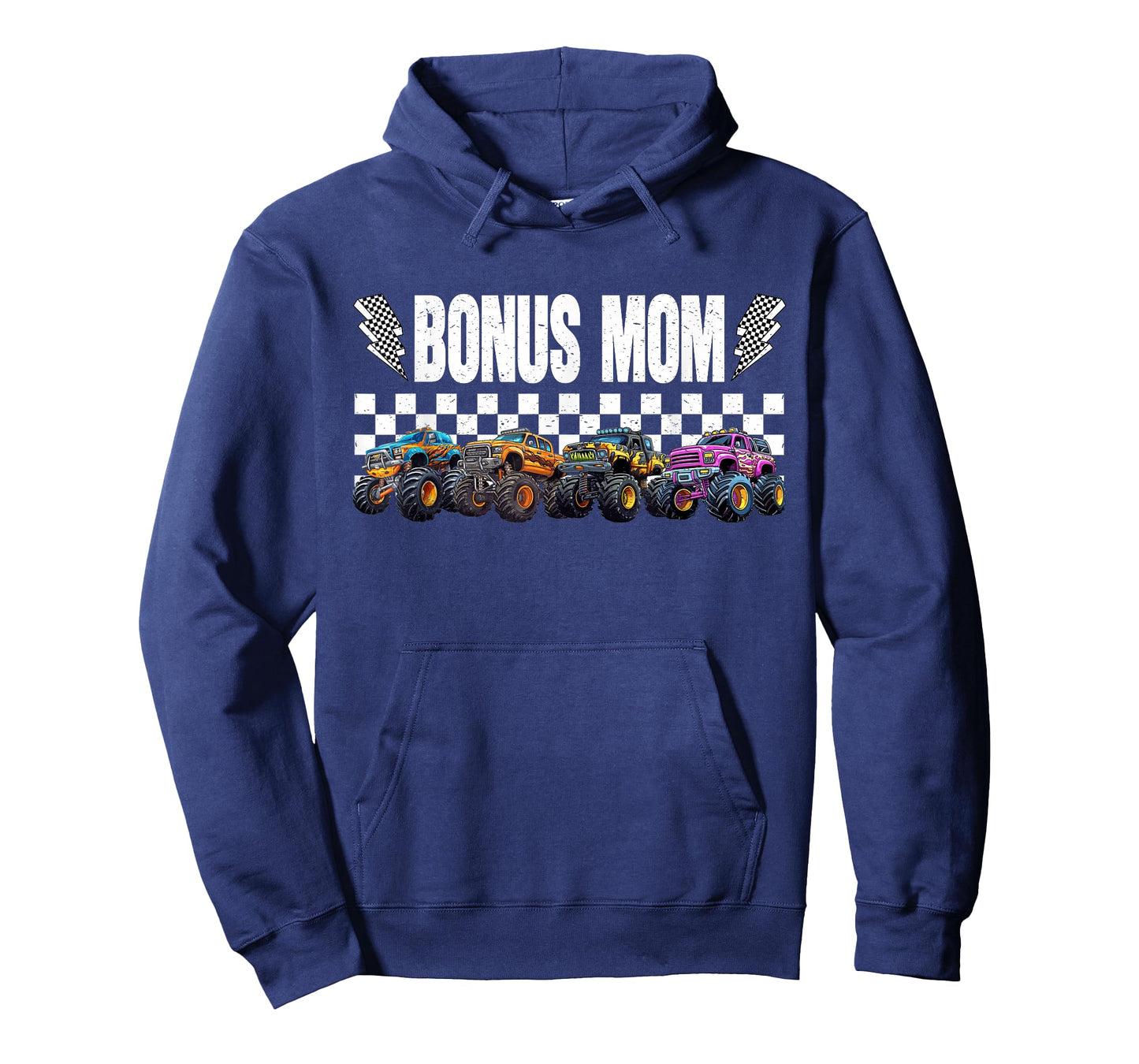 Bonus Mom Retro Monster Truck Family Crew Birthday Matching T-Shirt