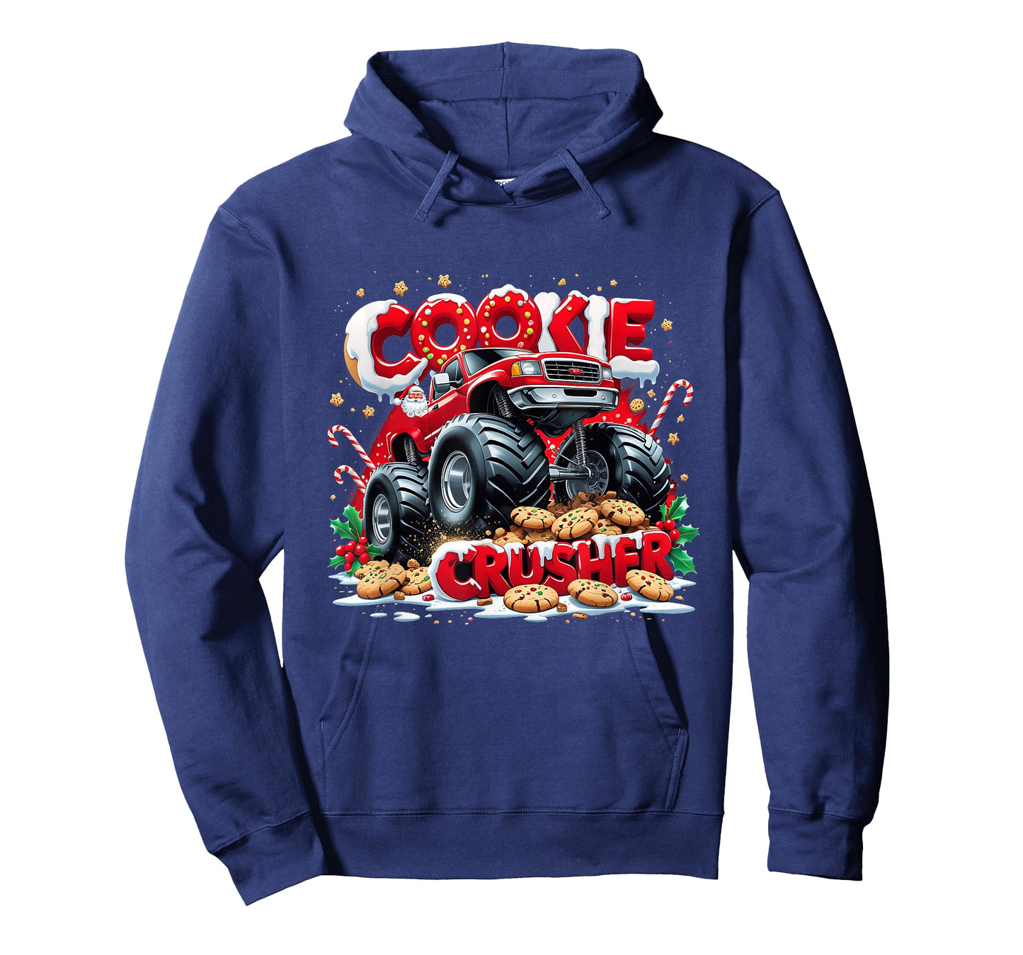 Cookie Crusher Funny Monster Truck Christmas Design T-Shirt