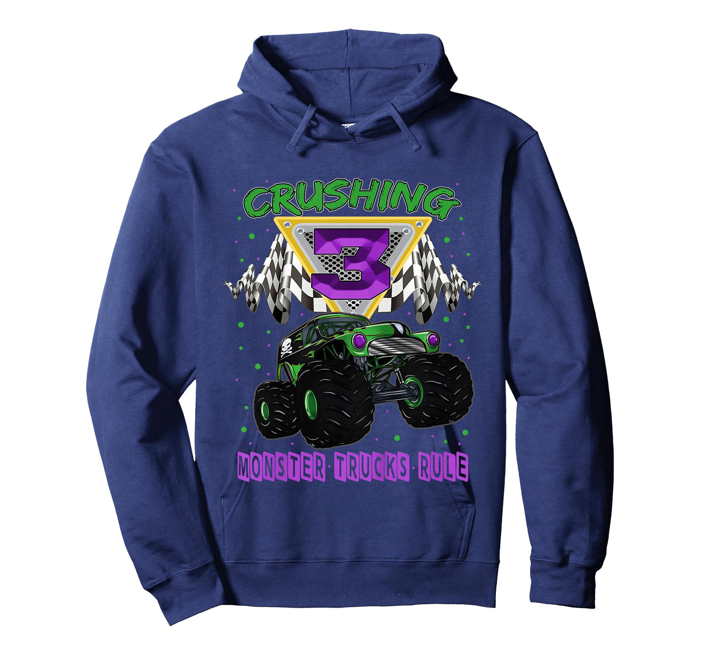 Monster Truck Crushing 3 Years Old Three 3rd Birthday T-Shirt