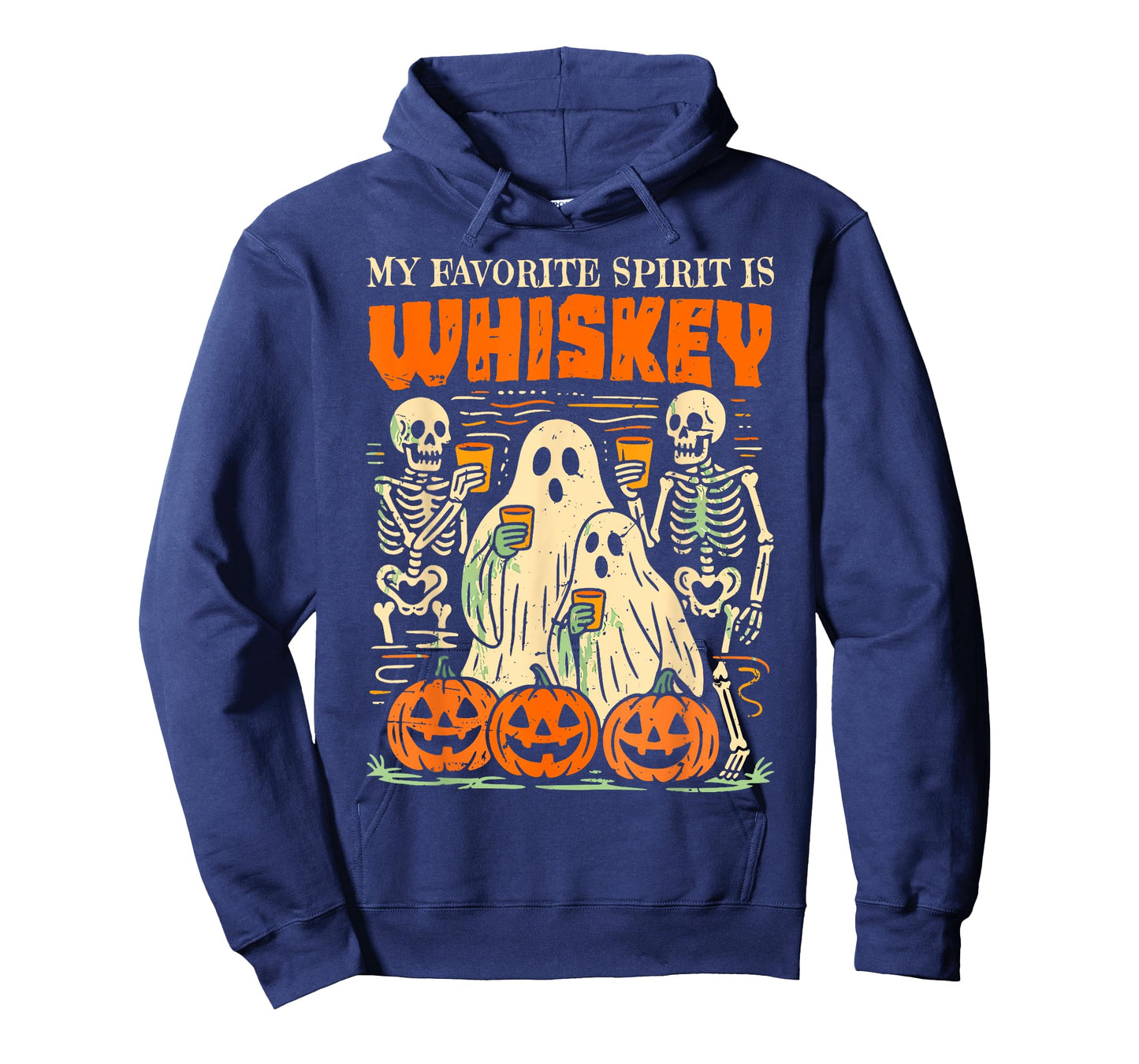 Funny Ghost Halloween Costume My Favorite Spirit Is Whiskey T-Shirt