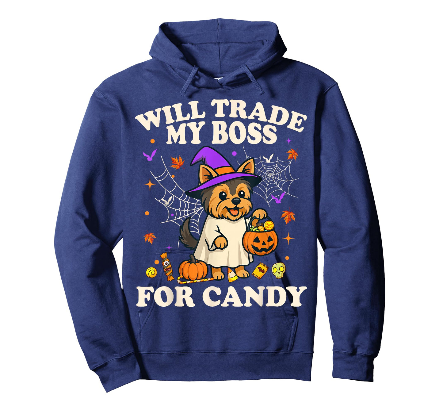 Funny Halloween Yorkshire Terrier Dog Candy Trick or Treat T-Shirt