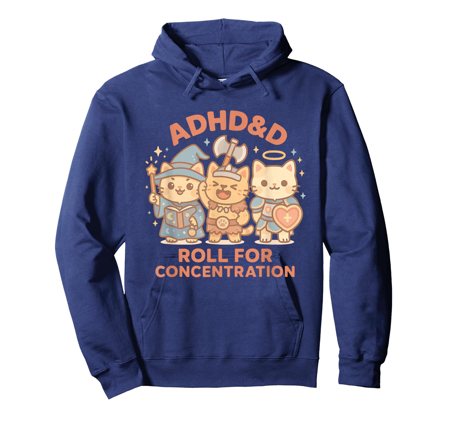 RPG Gamer ADHD&D Roll for Concentration Geek Cat Men Women T-Shirt