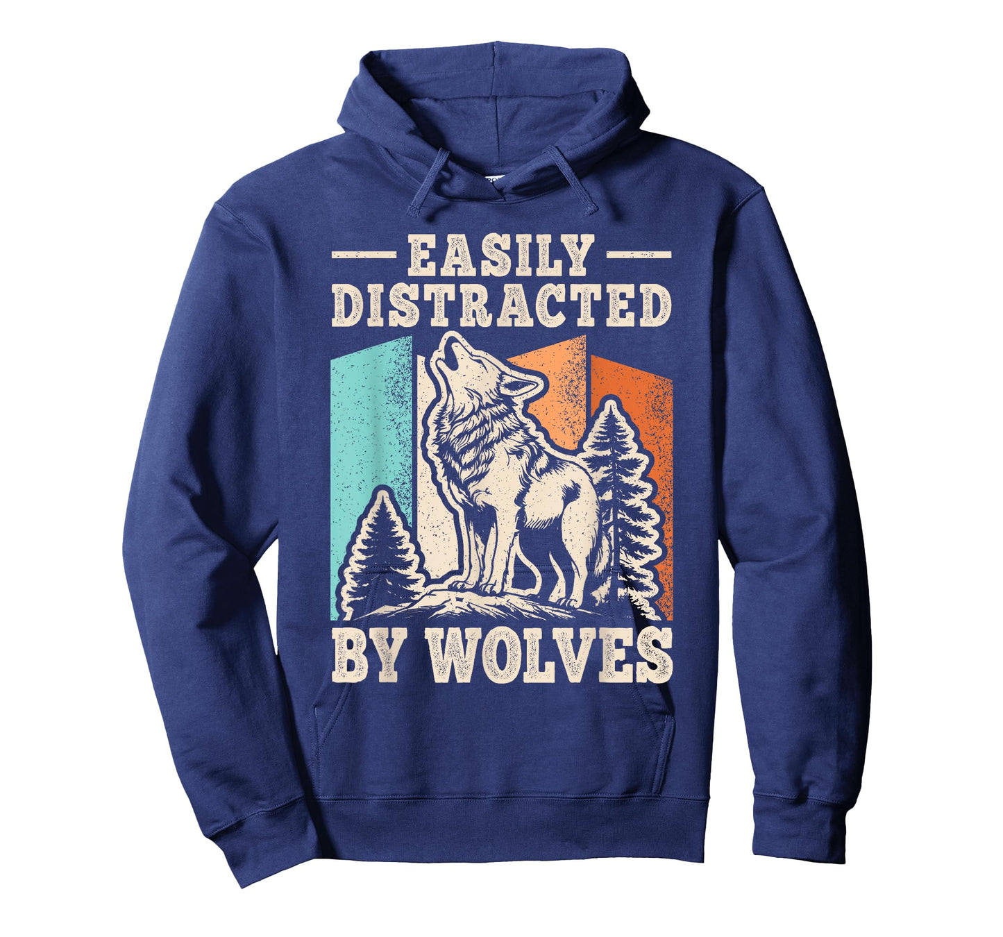 Easily Distracted By Wolves Funny Wolf Men Women Kids T-Shirt