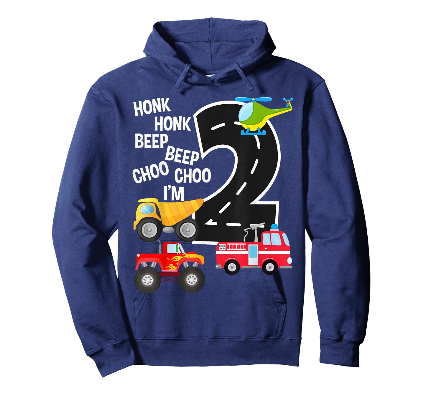 Kids Trucks 2nd Birthday Party Toddler I'm 2 Year Old Bday T-Shirt