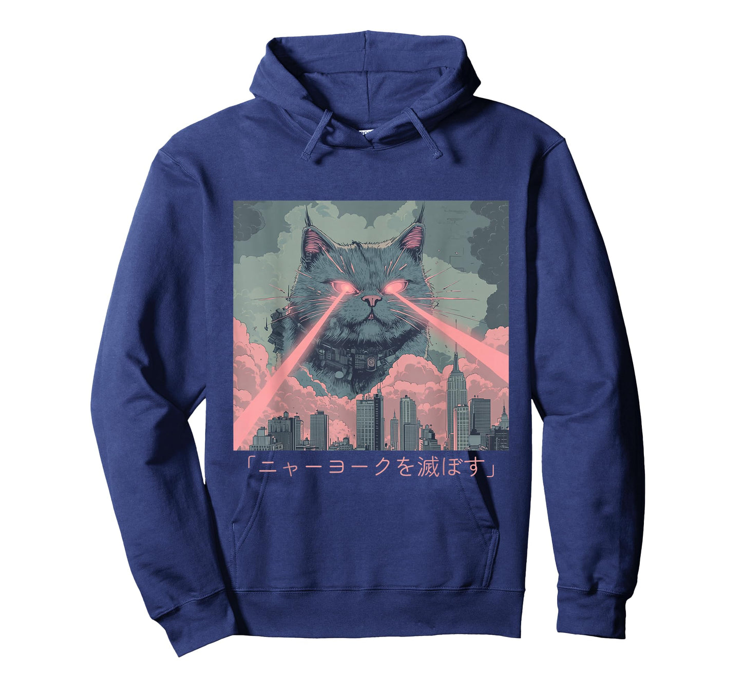 Giant Laser Cat Attack Chaos Design Retro Anime T-Shirt