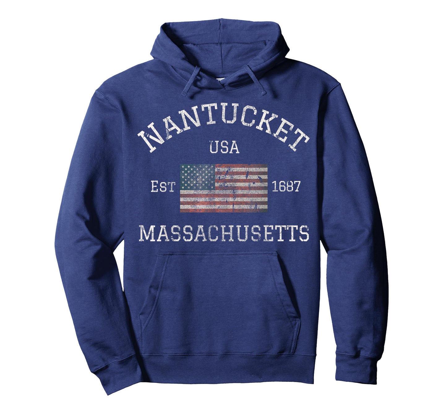 Nantucket Massachusetts American Flag USA Travel Vintage T-Shirt