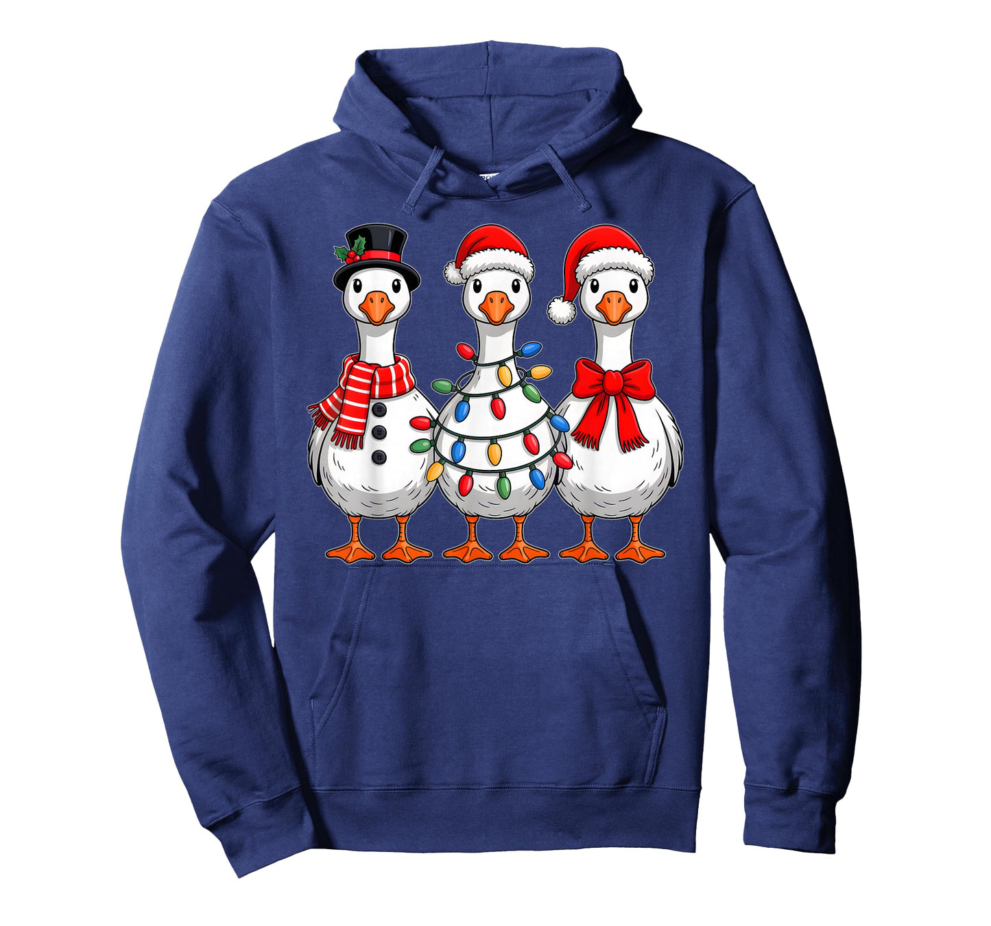 Goose Christmas Lights Santa Hat Xmas Pet Animal Goose Lover T-Shirt