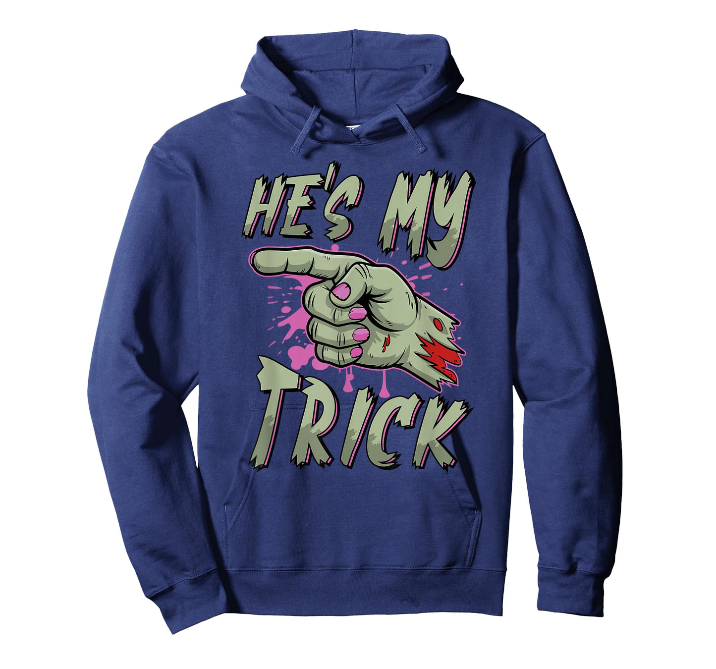 He’s My Trick | Funny Zombie Hand Halloween Couple Women T-Shirt