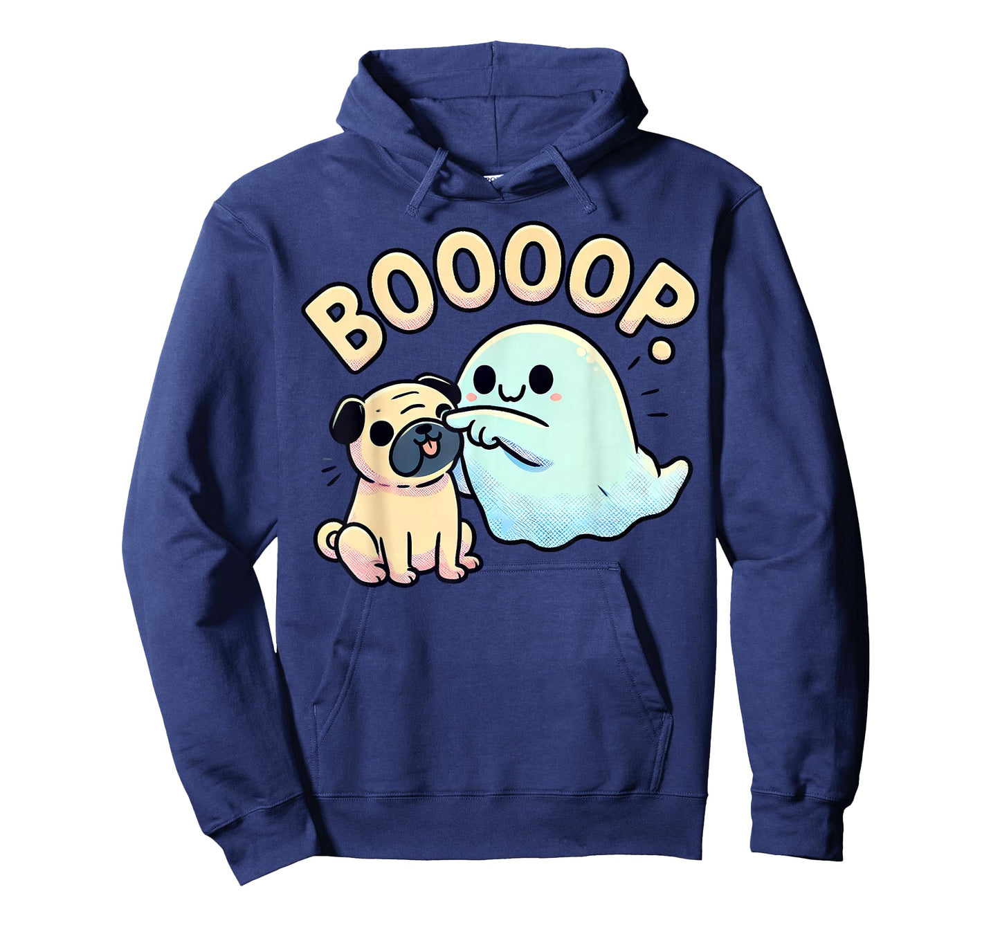 Funny Halloween Ghost Pug Boop Silly Puppy Dog Humor T-Shirt