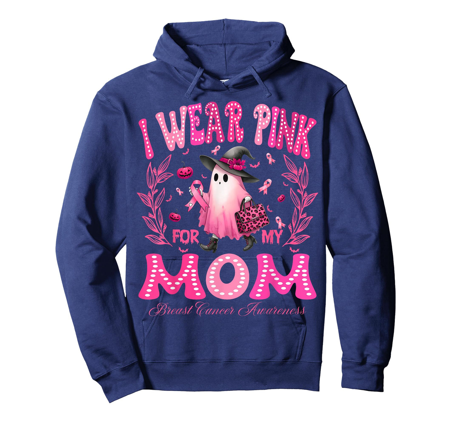 I Wear Pink For My Mom Breast Cancer Boo Halloween T-Shirt