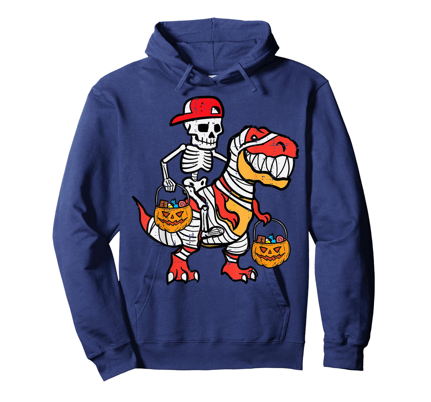 Cool Skeleton Cap Dino Mummy Toddler Boy Halloween Boys Kids T-Shirt