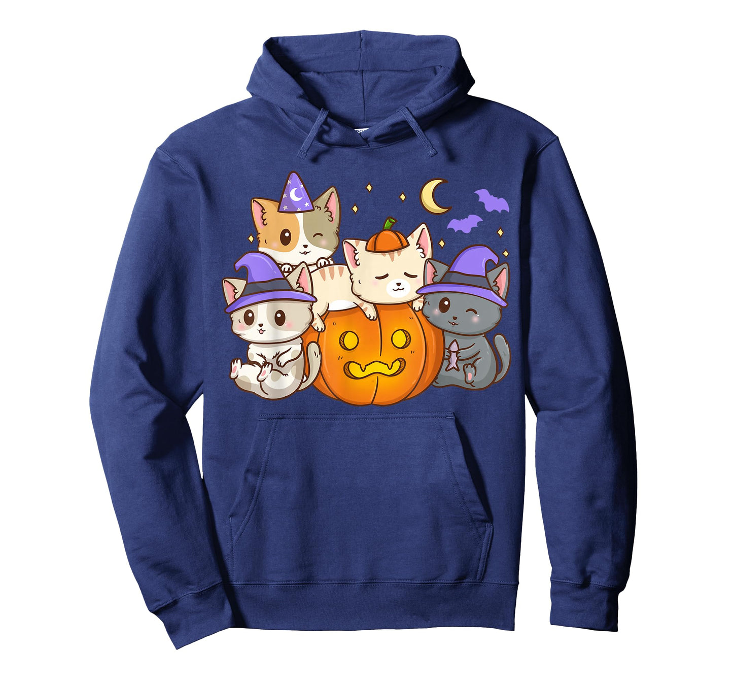 Halloween Cats Anime Cat Kawaii Neko Pumpkin Cat Lover Witch T-Shirt