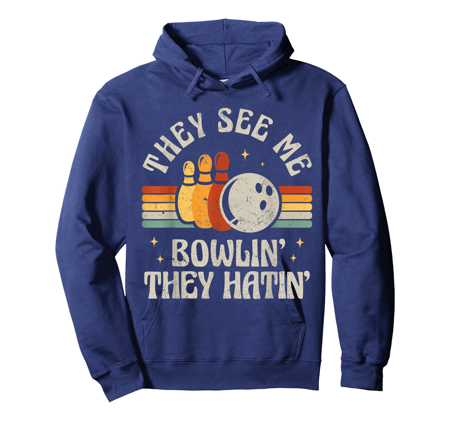 Funny Bowling They See Me Bowlin' They Hatin' Retro Bowler T-Shirt