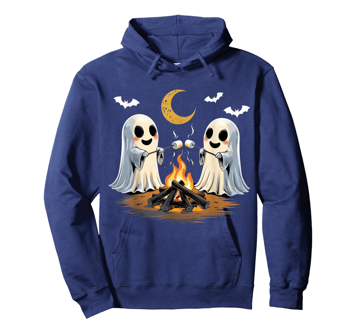 Ghosts Roasting Marshmallows Halloween Night Cute Novelty T-Shirt