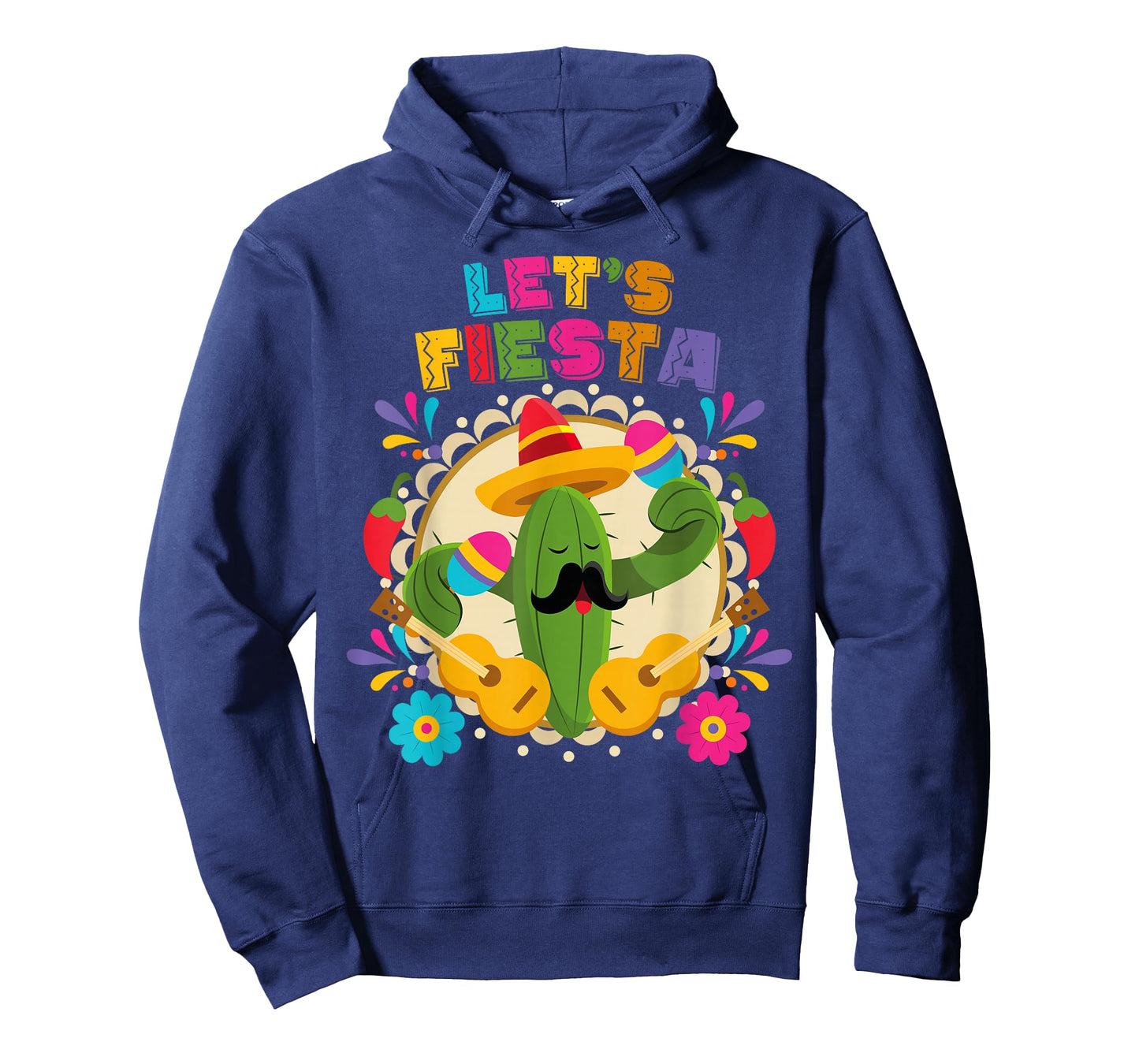 Lets Fiesta Cinco De Mayo with Guitar Cactus Sombrero T-Shirt