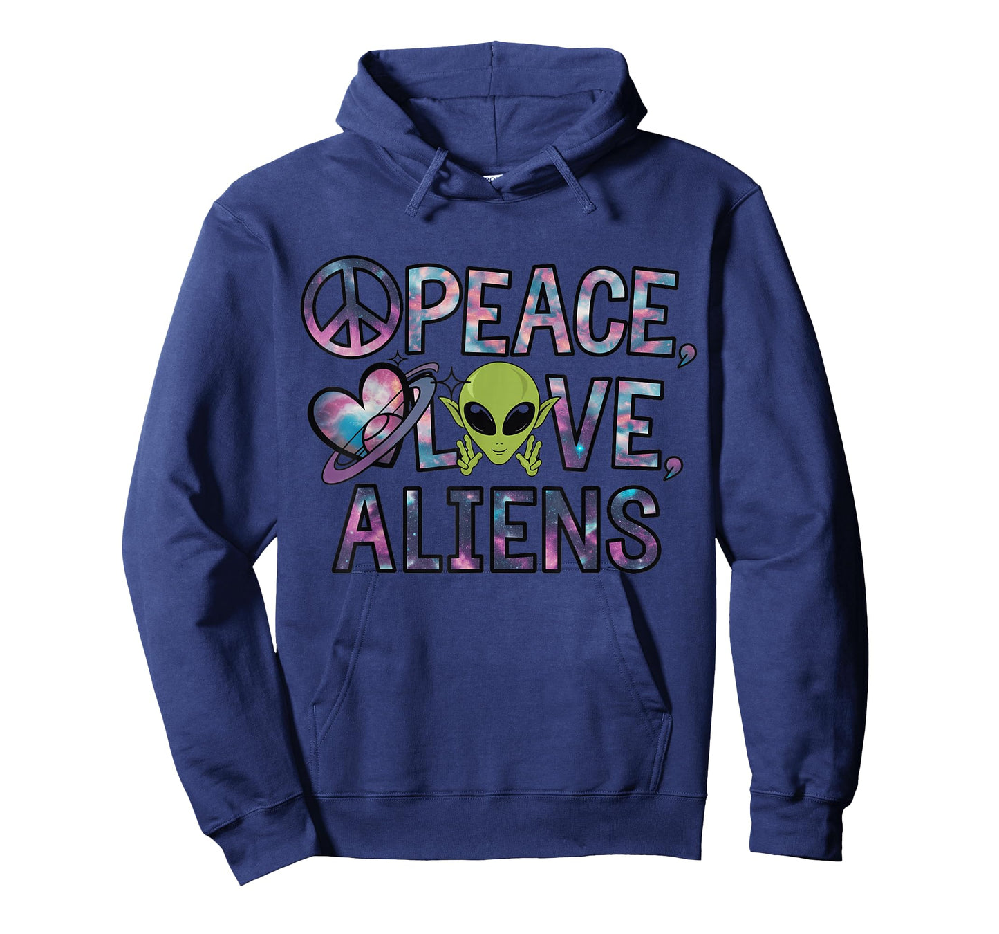 Peace Love Aliens Cool Funny Retro Vintage UFO UAP Alien T-Shirt