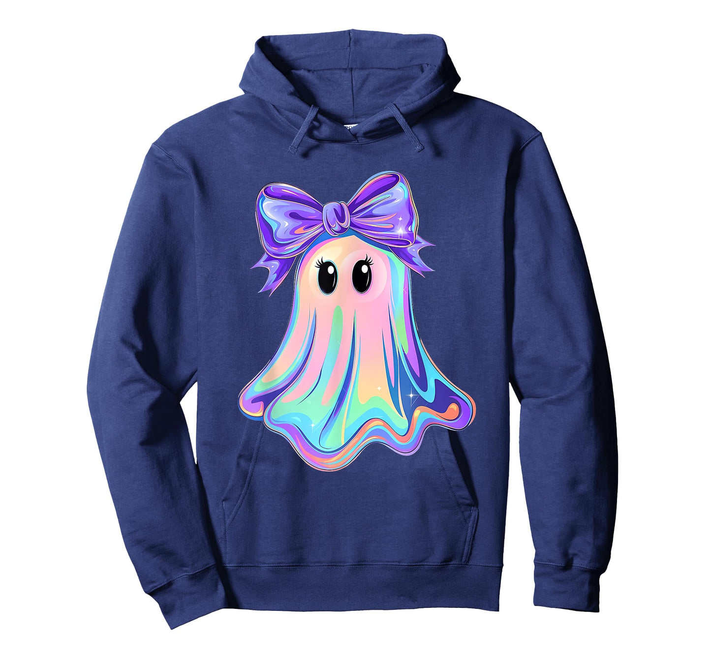 Pastel Galaxy Ghost Halloween Girl Kids Ghost Coquette Bow T-Shirt