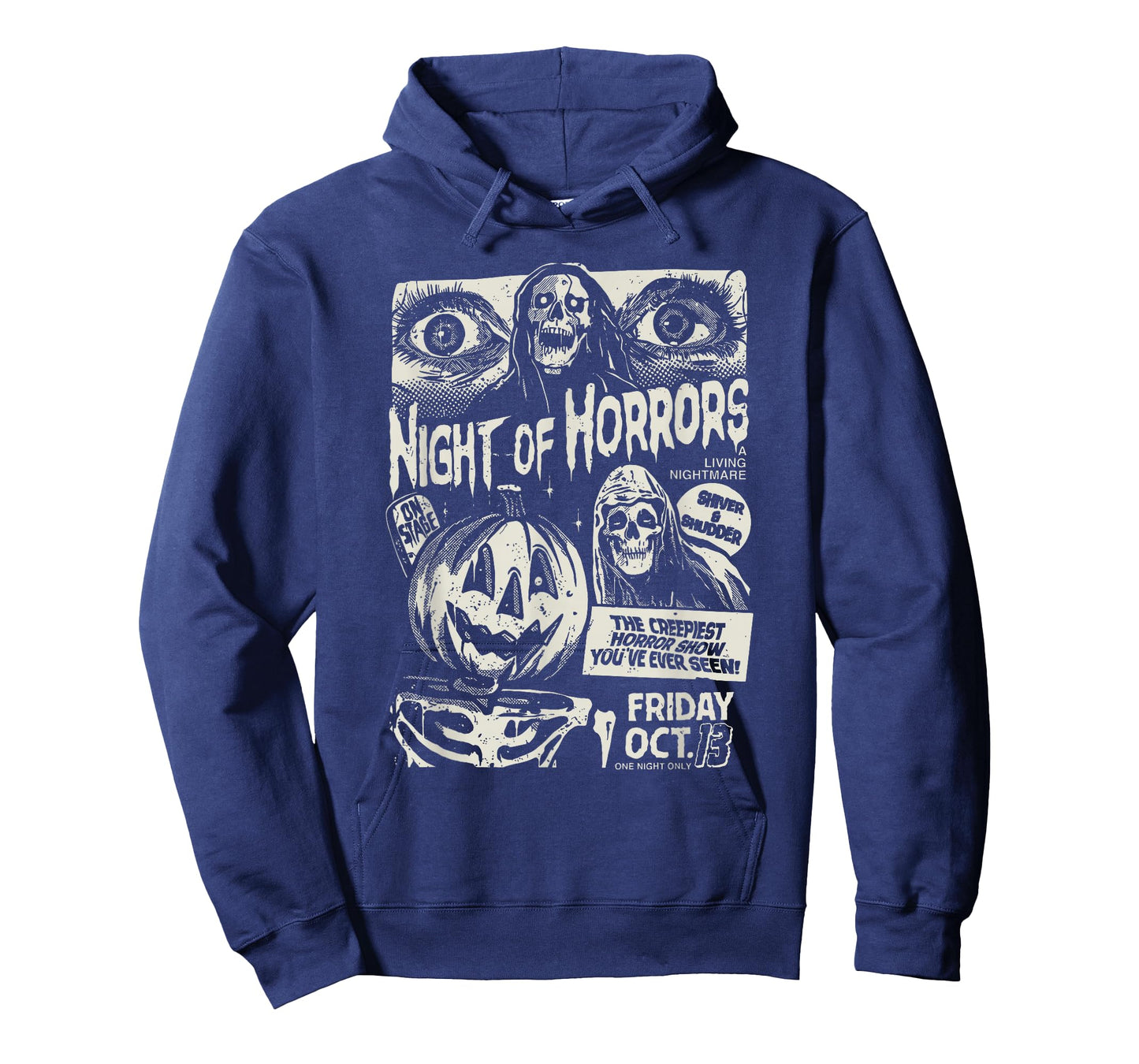 Night Of Horrors Spooky Skeleton Jack O Lantern Halloween T-Shirt