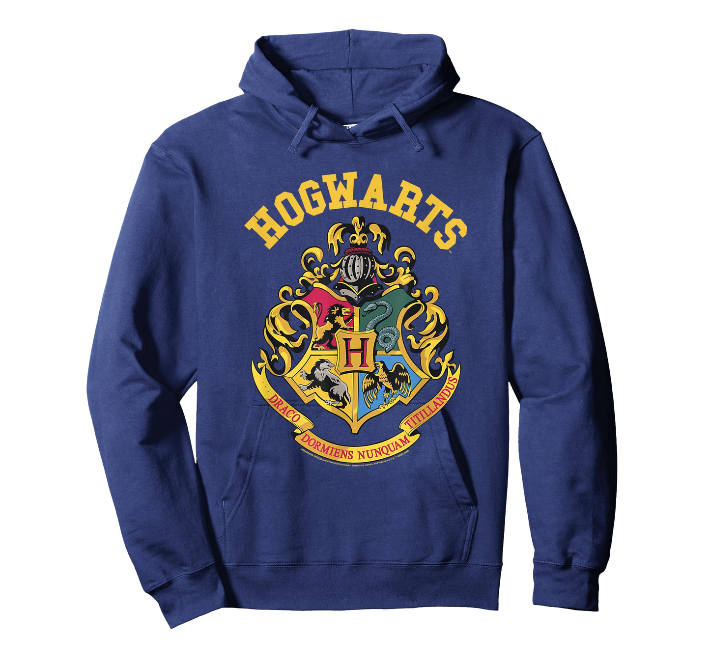 Popfunk Harry Potter Hogwarts Logo T-Shirt - Men's Unisex-Adults Black Small Classic Fit Short Sleeve Cotton 65% Polyester 35% T-Shirt