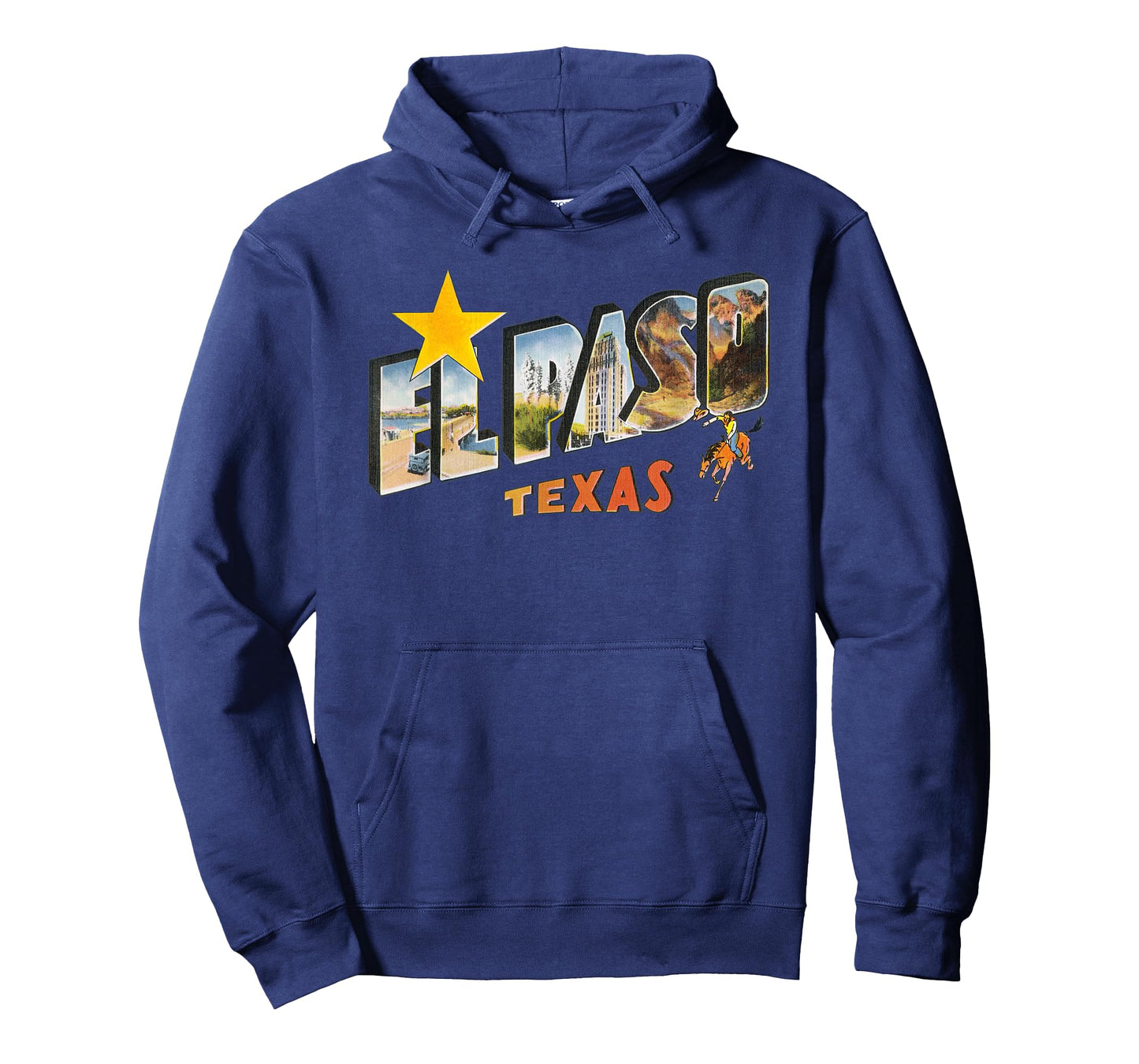 Klassische Texas T-Shirt - El Paso Texas TX Vintage Retro Souvenir T-Shirt - Unisex Adult - Black - Short Sleeve - Crew Neck - Classic Fit - Cotton 100% - Small