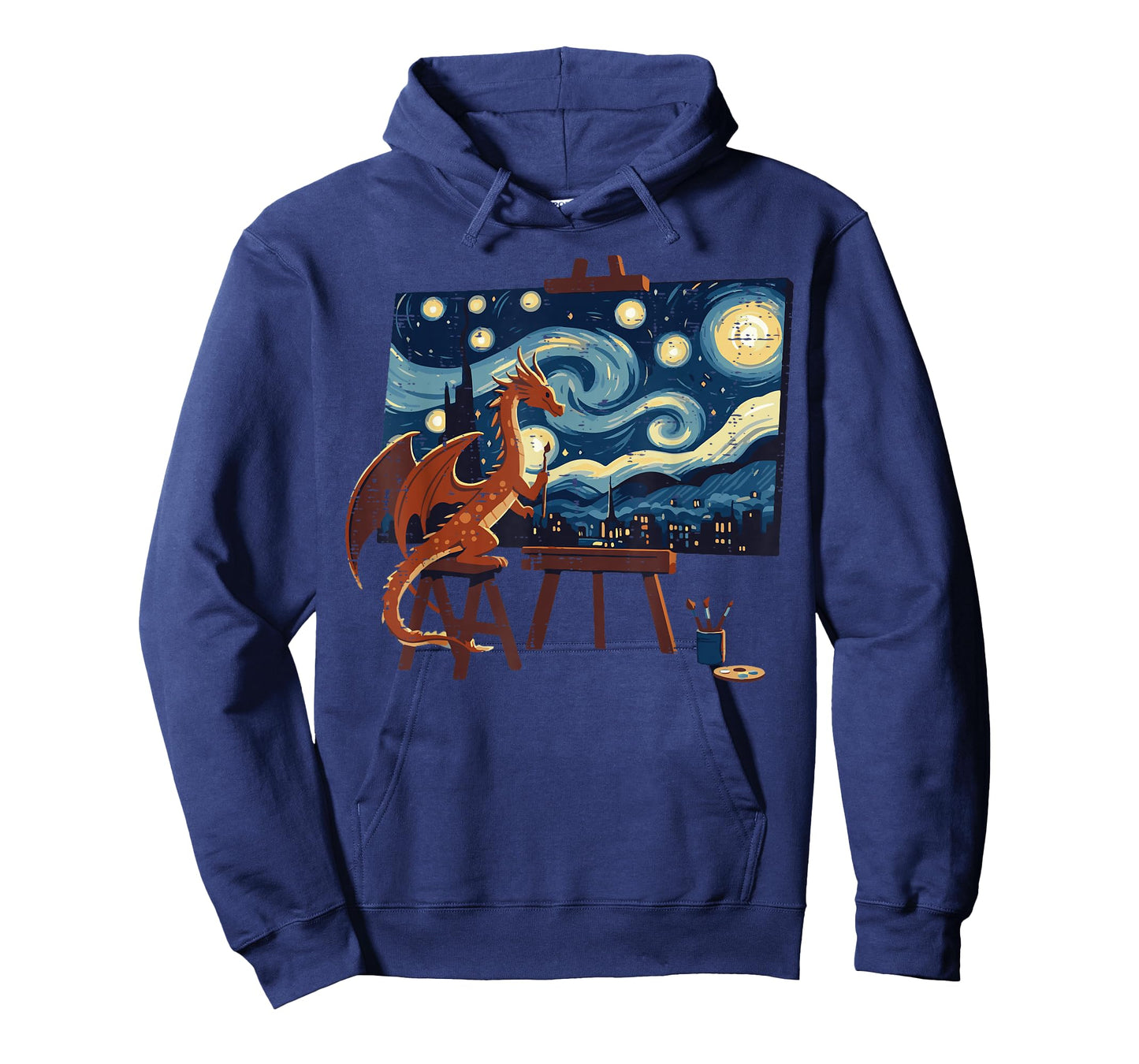 Dragon Painting Starry Night Funny Fantasy Art Men Women Kid T-Shirt