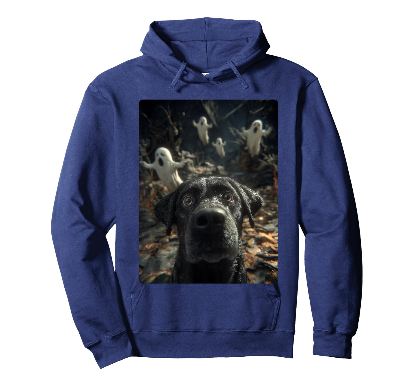 Labrador Selfie with Ghosts Haunted Forest Halloween Dog T-Shirt