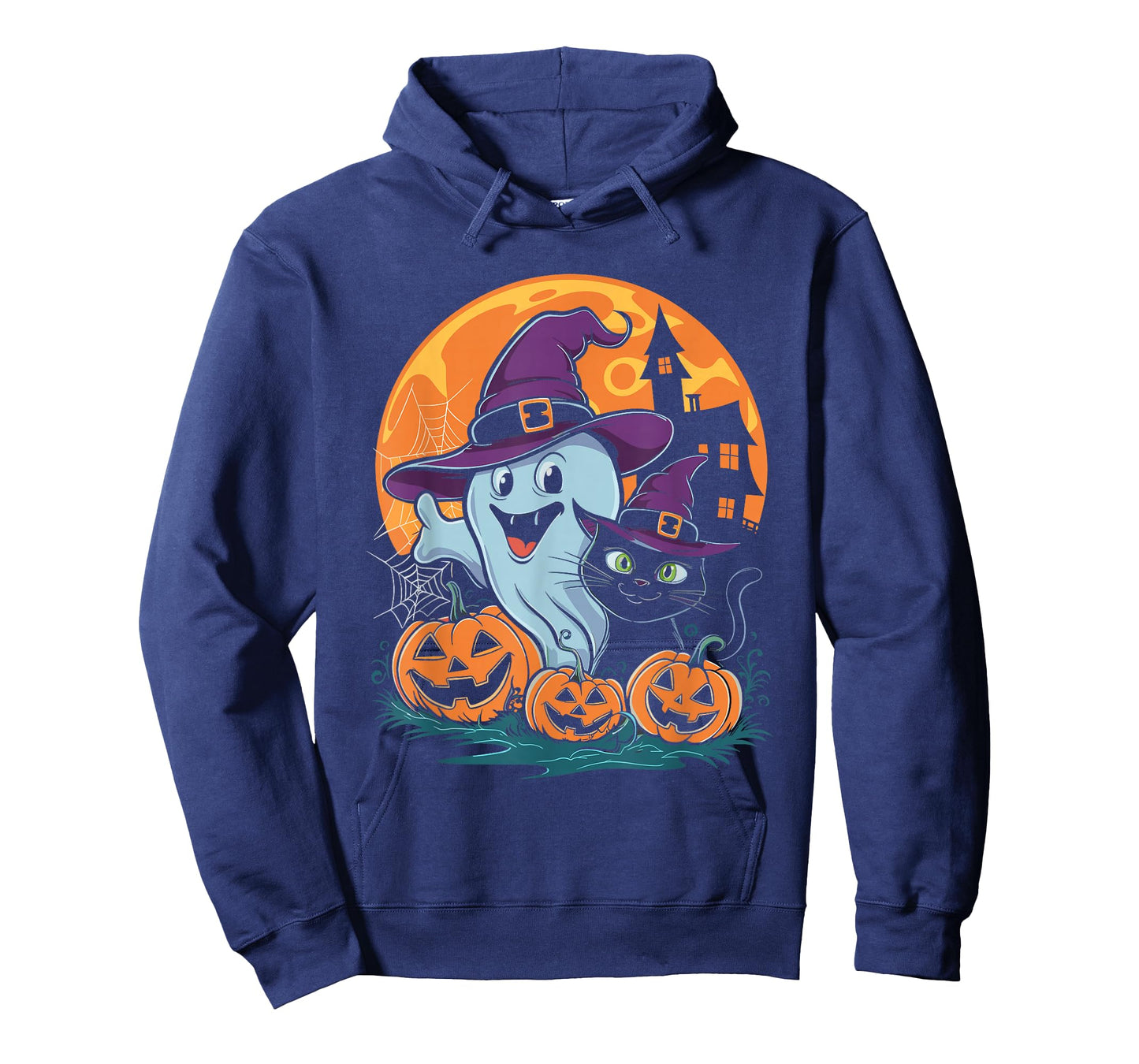 Ghost Cat Witch Pumpkin Halloween T-Shirt