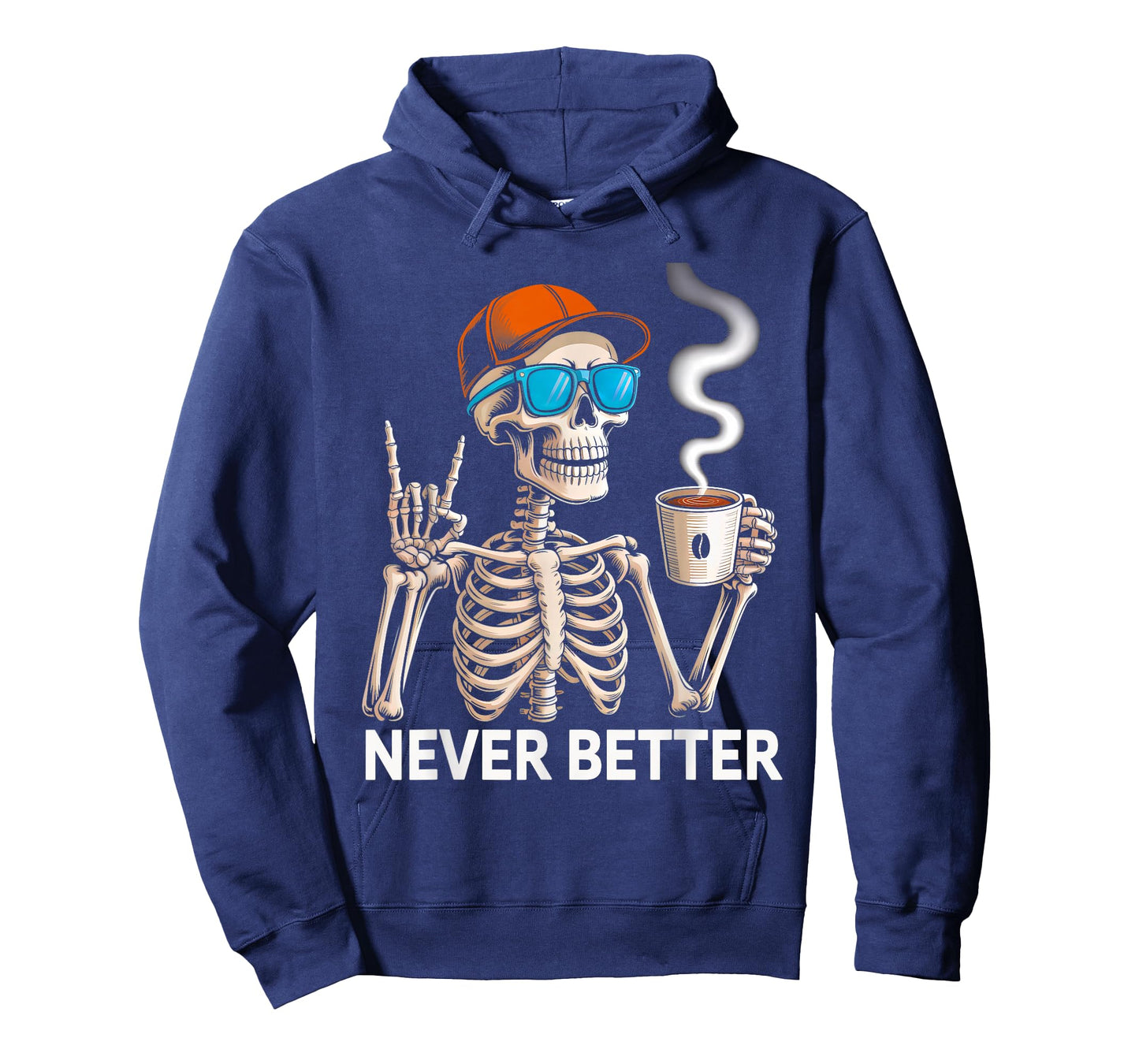 Never Better Skeleton Drinking Coffee Funny Halloween Party T-Shirt