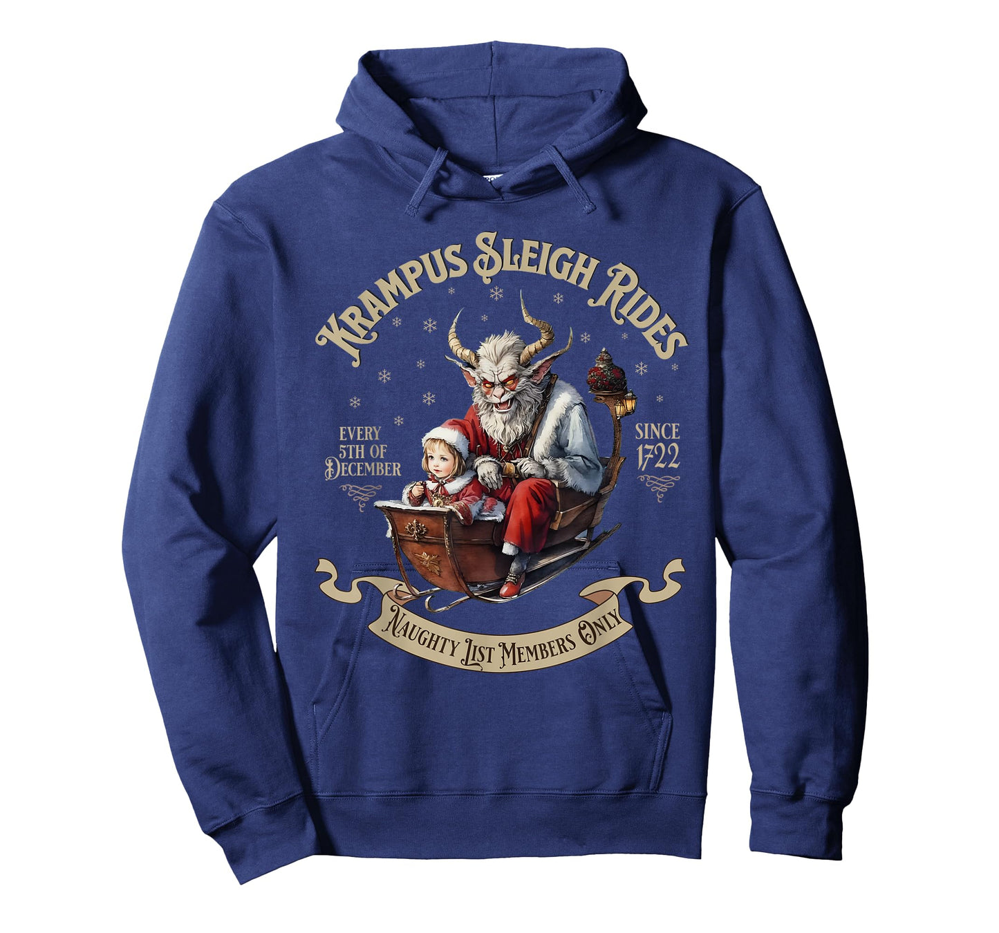 Funny Vintage Krampus Sleigh Rides Spooky Christmas Season T-Shirt