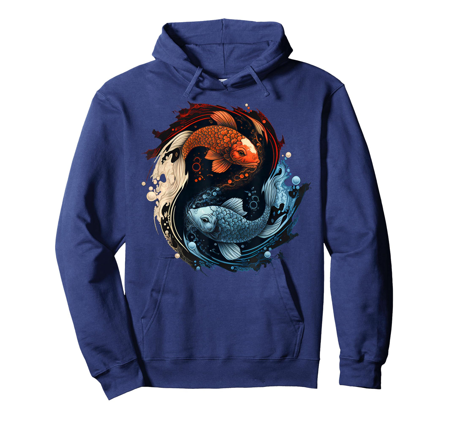 Harmonious Tees Koi Fish Yin Yang T-Shirt - Black - Small - Unisex-Adults